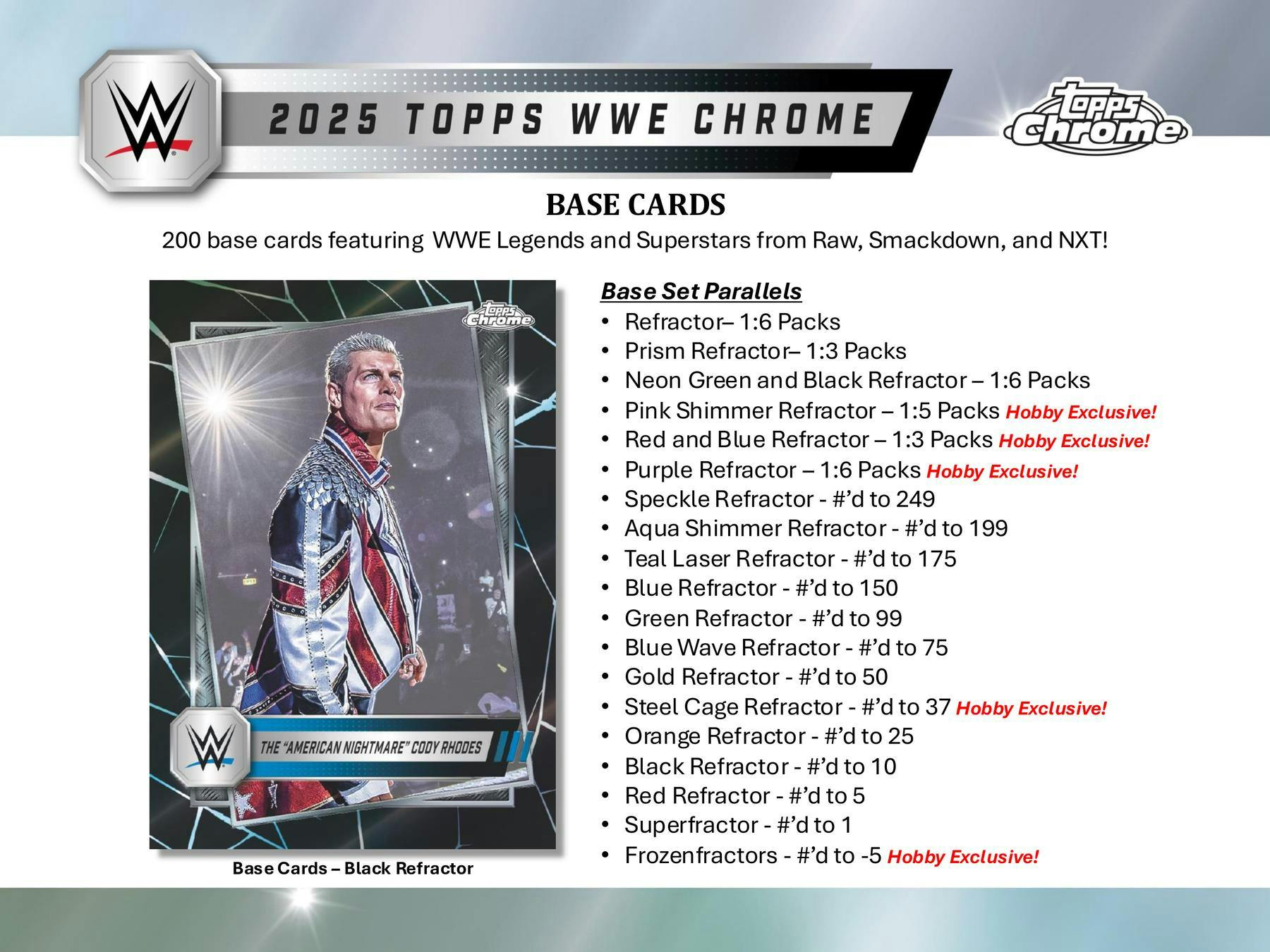2025 Topps Chrome WWE Wrestling Hobby Box - 24 Packs with Autograph & Relic Cards - Collectible Trading Cards for WWE Fans - Perfect for Collectors, Gifts, and Fantasy Sports Enthusiasts