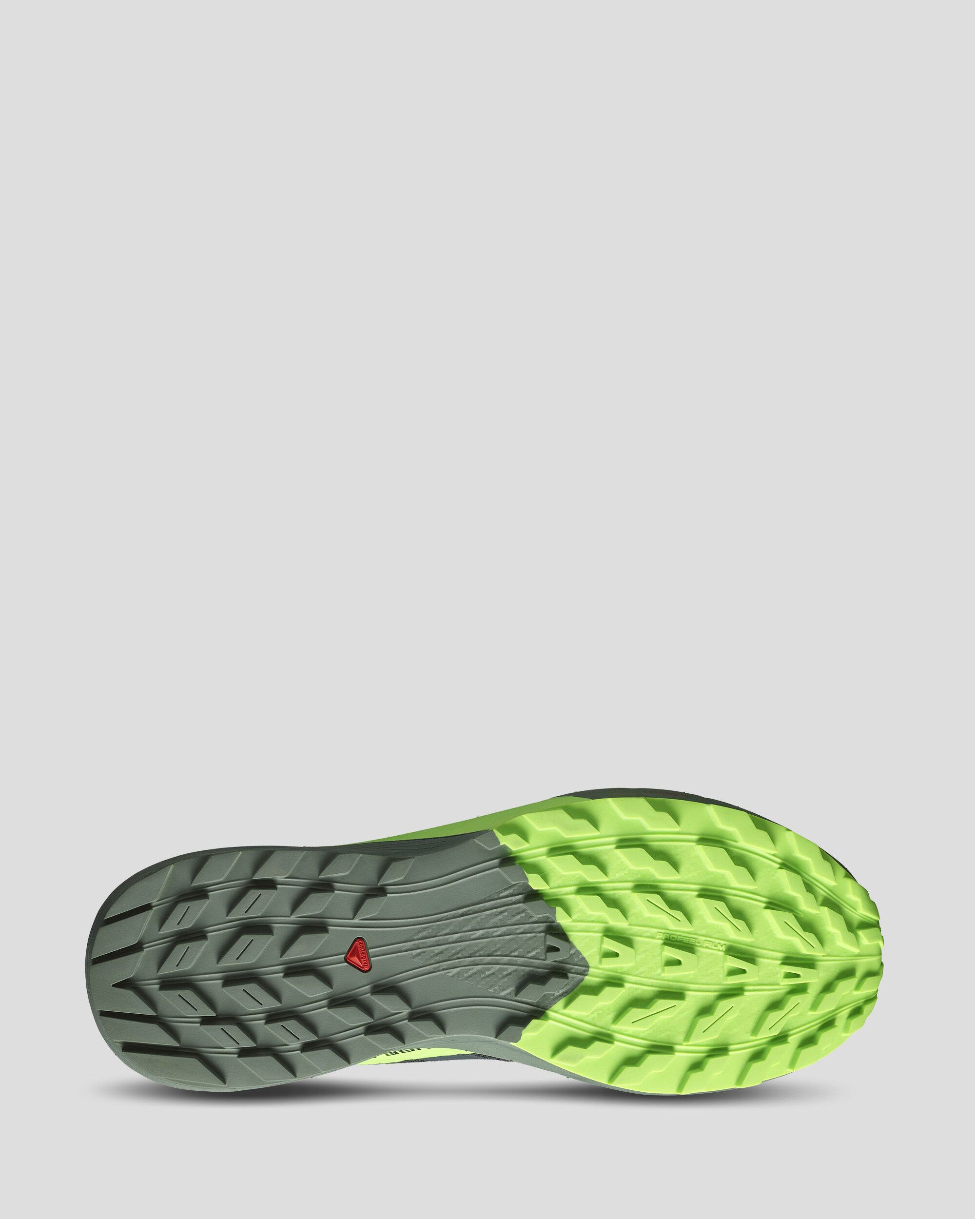 Salomon Sense Ride 5 Trail Running Shoes for Men - Lightweight & Durable Hiking Footwear for Outdoor Adventures (Black/Laurel Wreath/Green Gecko) | Perfect for Trail Running, Hiking & Mountain Climbing