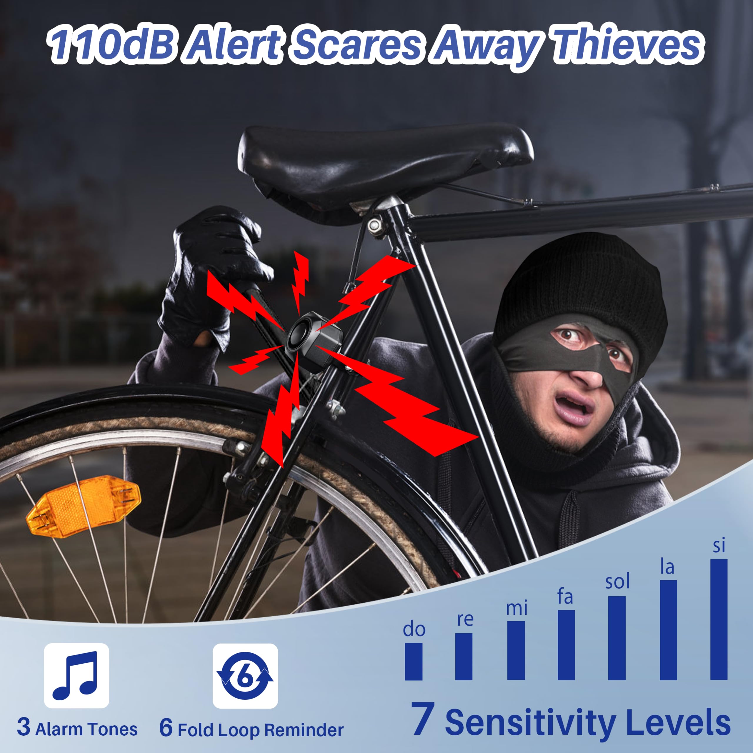 Best Bike Alarm for Ebikes & Electric Scooters - Wireless Anti-Theft System with Motion Sensor & Waterproof Vibration Alert - Perfect for Urban Commuting, Parking Security & Outdoor Adventures