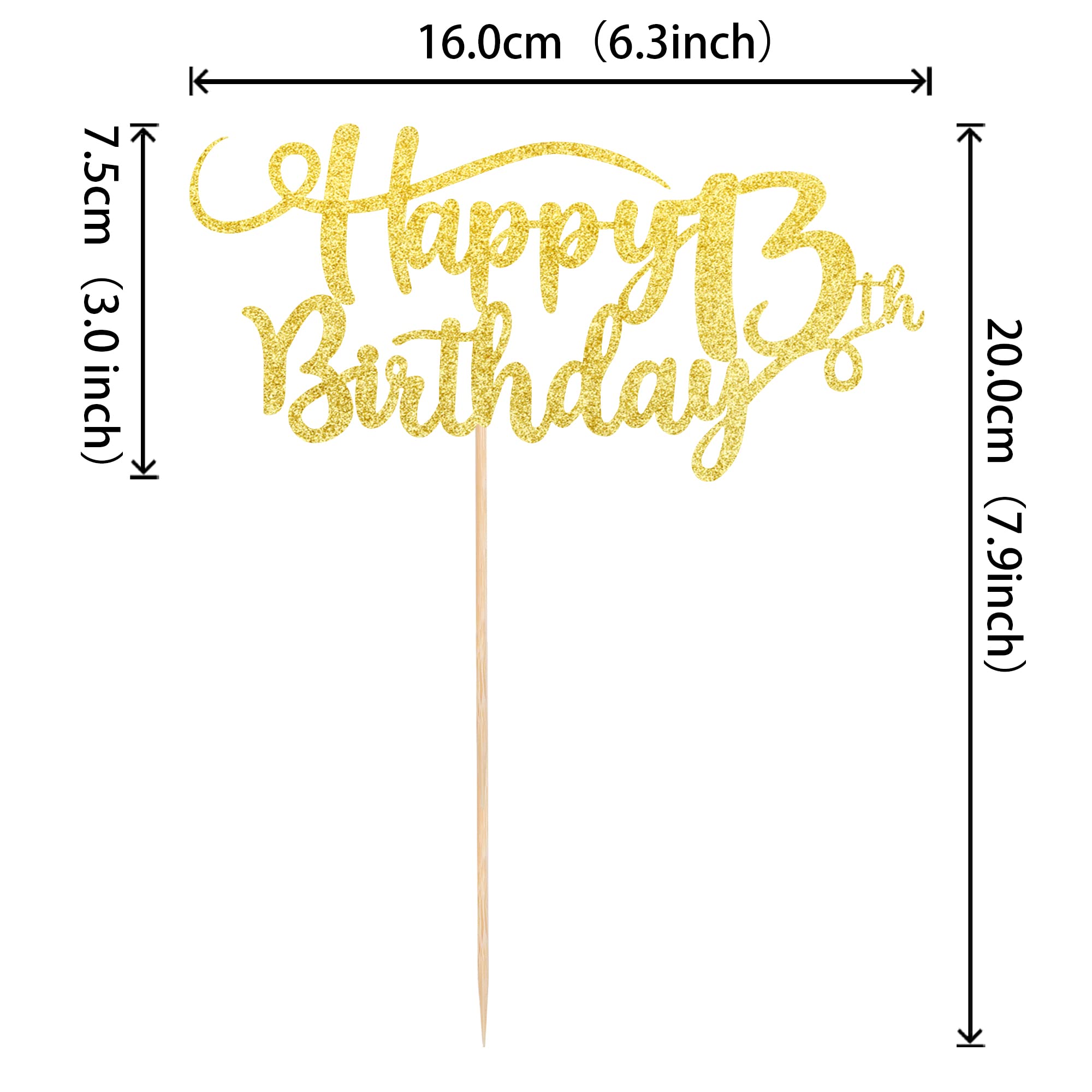 Rsstarxi 1 Pack Gold Glitter Number 13 Cake Topper - Happy 13th Birthday Decorations for Thirteen Years Old Anniversary Party Supplies | Perfect for Birthday Cakes, Cupcakes & Celebration Parties