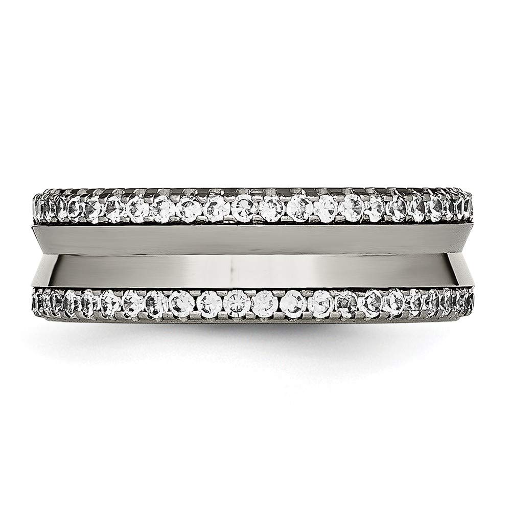 Elegant Titanium Cubic Zirconia Ring for Women - Durable & Hypoallergenic Fine Jewelry - Perfect Gift for Anniversary, Engagement & Special Occasions