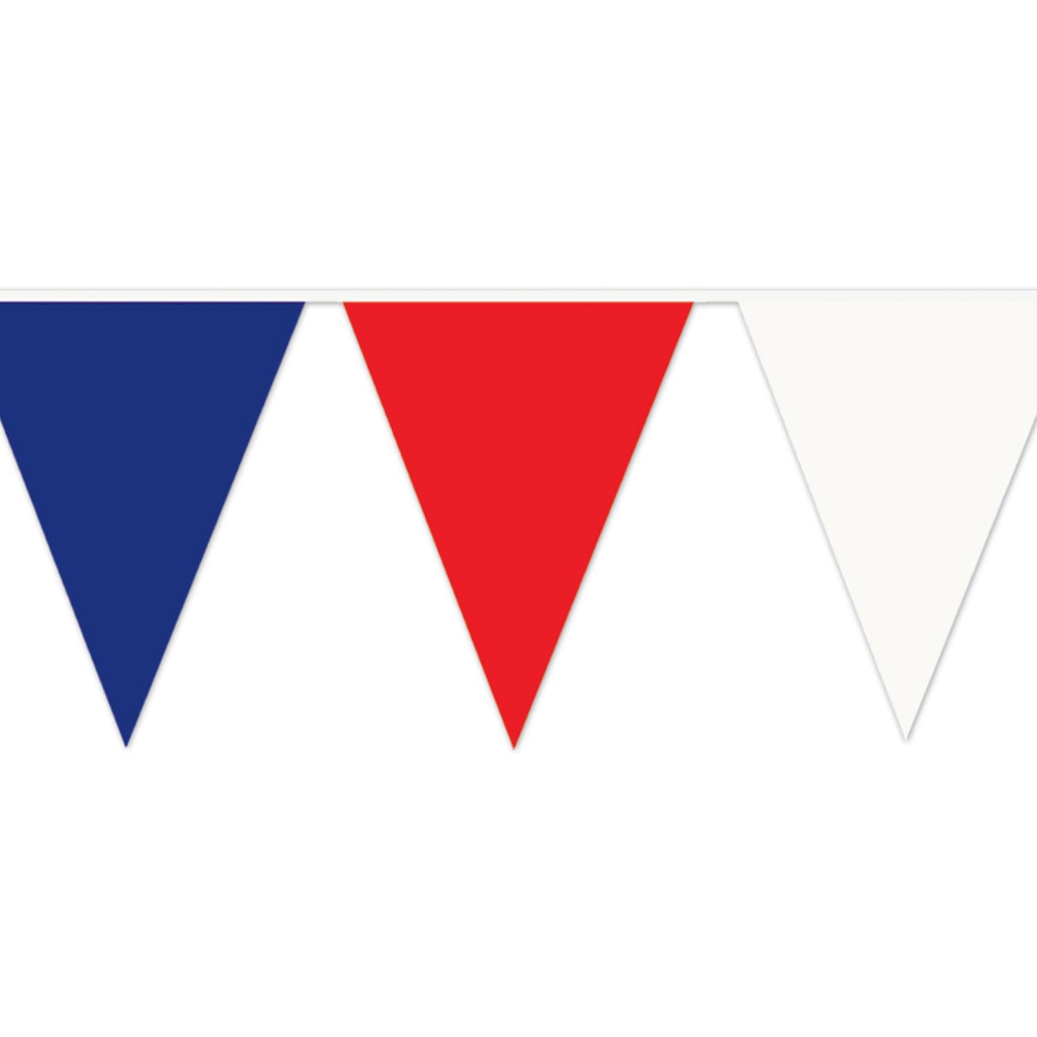 Beistle 12 Pack 120 ft Red White Blue Patriotic Party Pennant Banner - Perfect for 4th of July, Memorial Day, and Independence Day Decorations