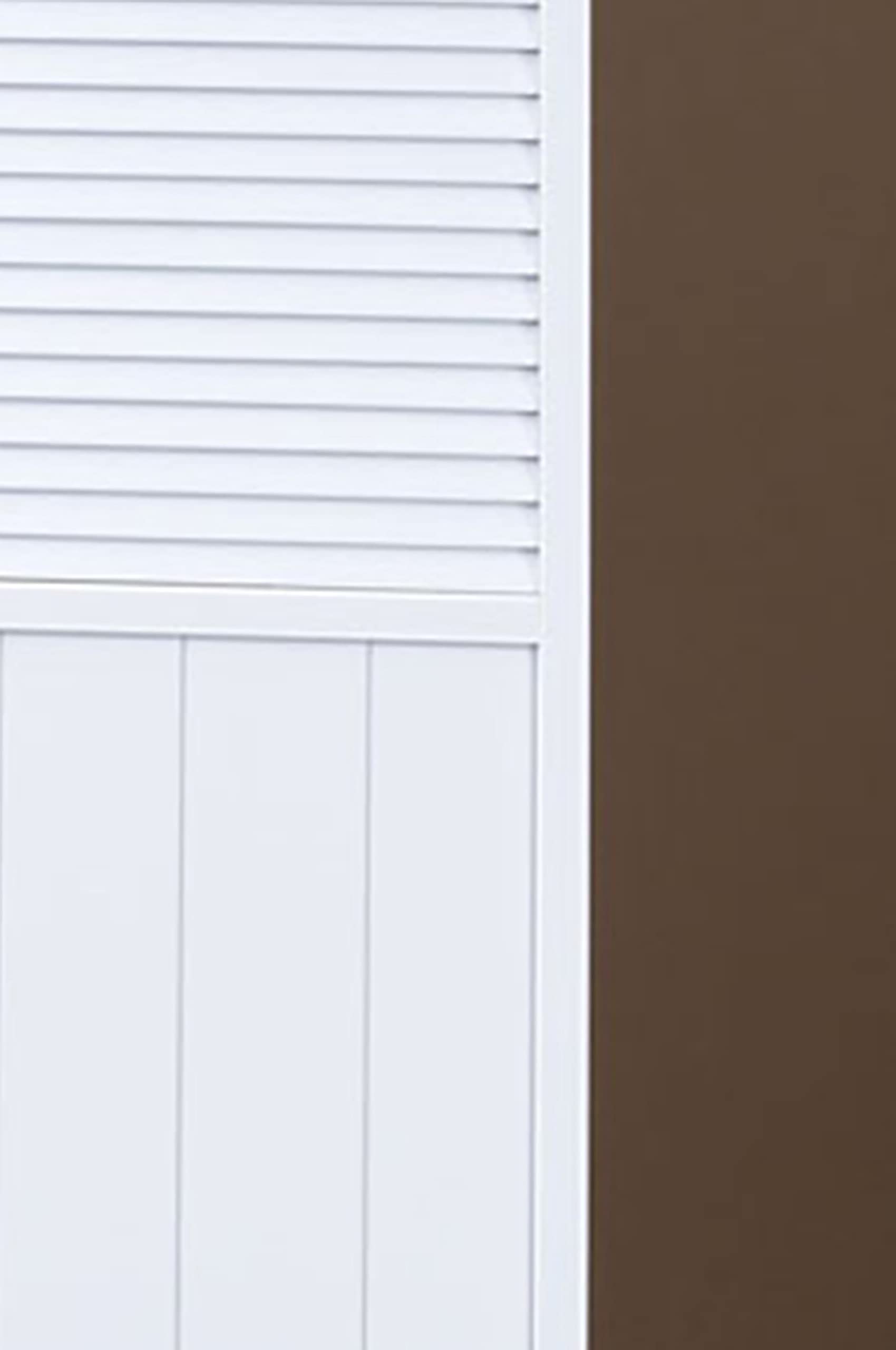 ORE International R5420-A 3-Panel Beadboard Room Divider, White - Privacy Screen for Home, Office & Dorm - Decorative Partition for Living Room, Bedroom & Studio Spaces