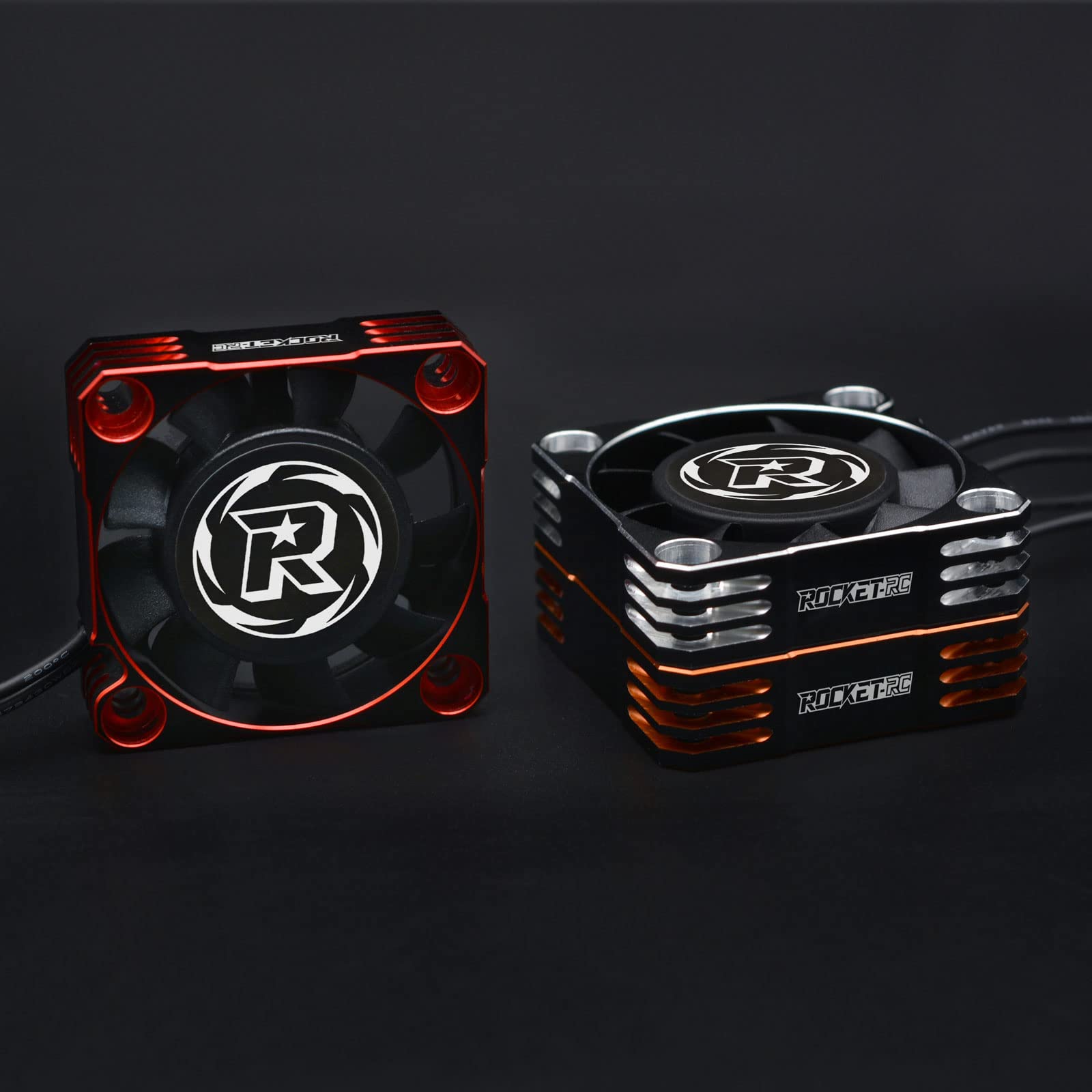 Surpass Rocket 40x40mm 16000RPM Waterproof RC Cooling Fan - High Speed ESC & Motor Fan for 1/10 1/8 Scale RC Cars & Trucks (Orange Black) - Perfect for Off-Road Racing & Extreme Performance Cooling