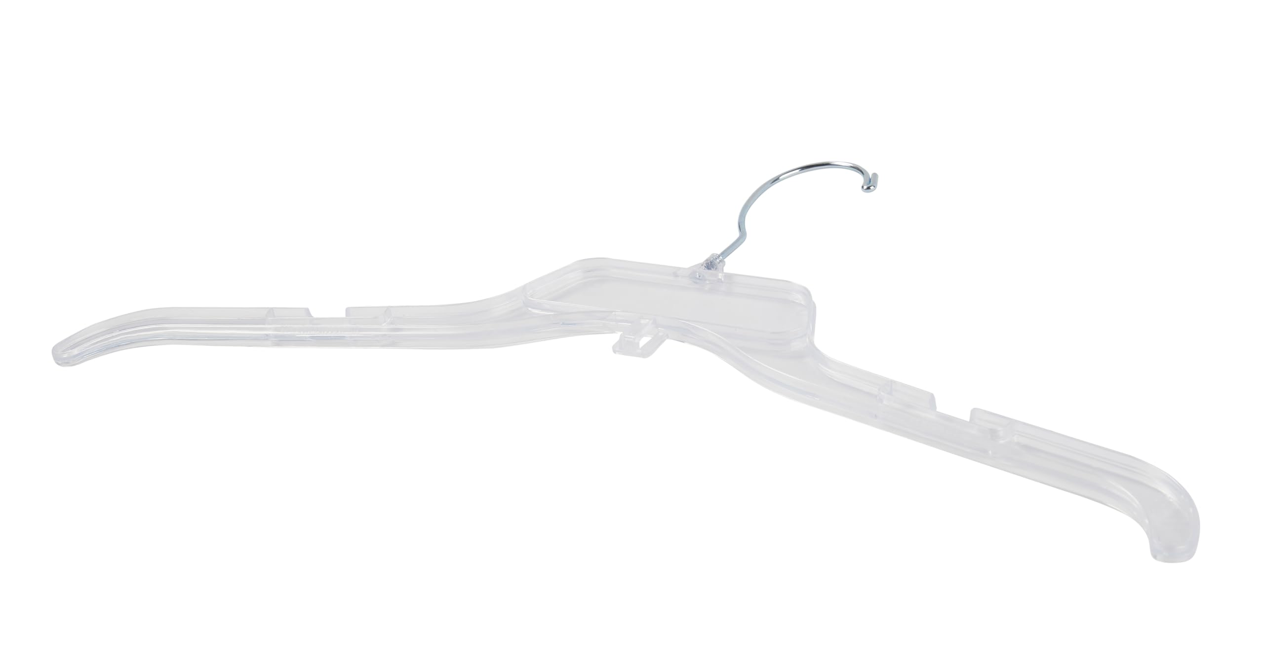 SSWBasics 17 Inch Clear Plastic Hangers - Break-Resistant, Durable & Transparent Garment Hangers (100-Pack) - Perfect for Closet Organization, Retail Stores & Laundry Use