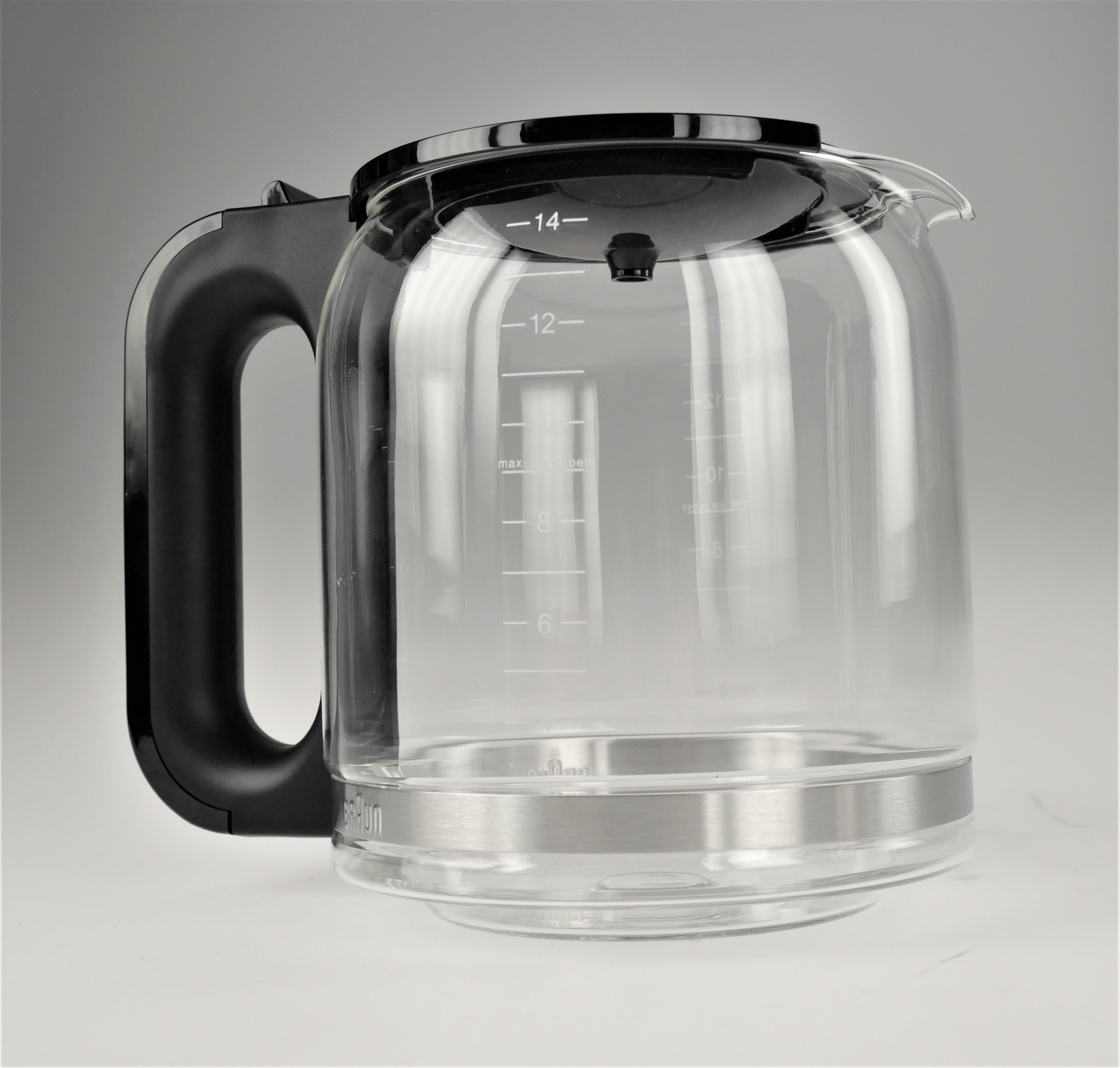 Braun Replacement Carafe 14 Cup Glass Coffee Pot - AS00002456 - Perfect for Braun Coffee Makers, Ideal for Home & Office Use