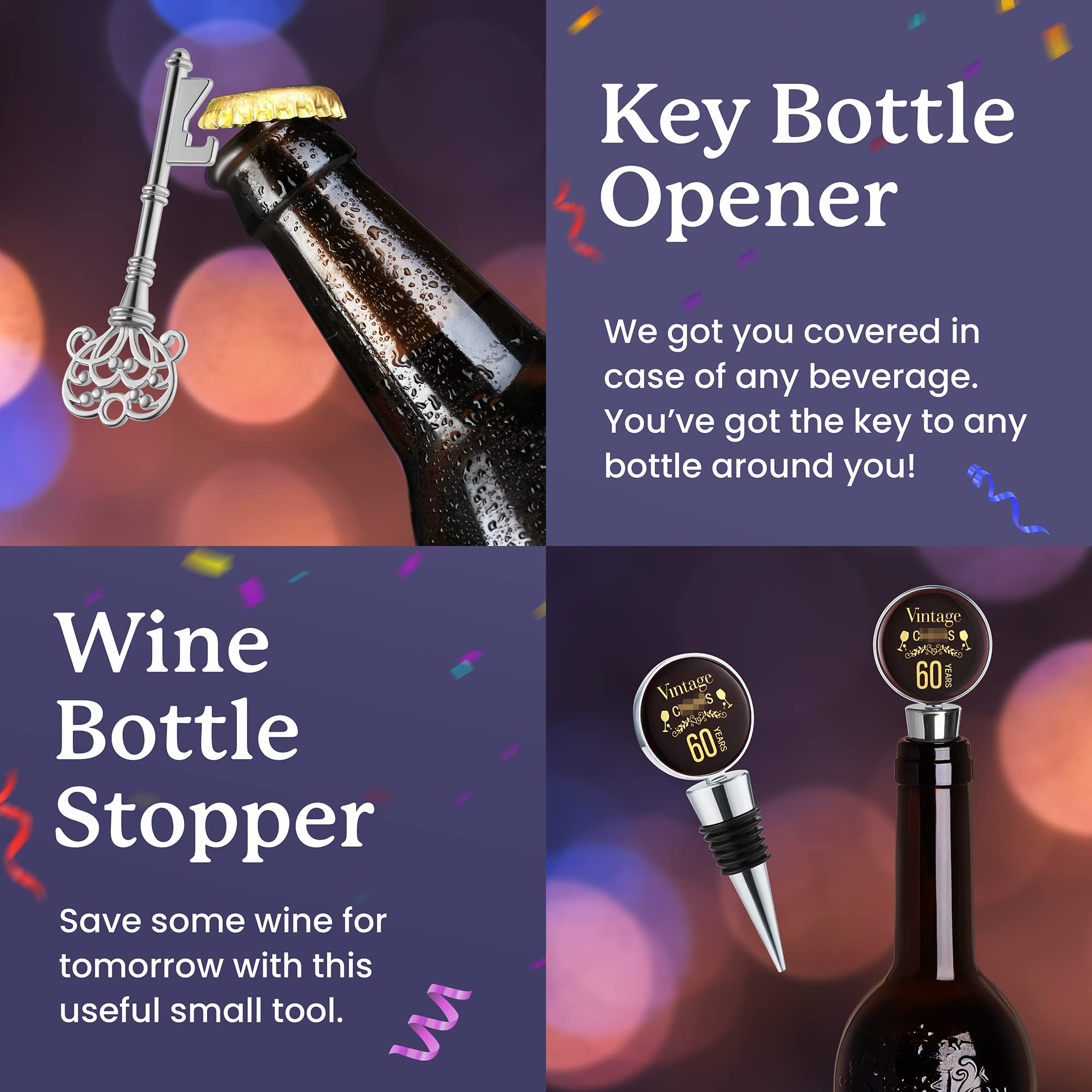 Funny 60th Birthday Wine Gift Set for Women - Perfect 60 Year Old Gifts for Her, Mom, Grandma, Wife, Sister, Aunt & Coworker | Great for Birthday Parties, Retirement Celebrations & Milestone Gifts