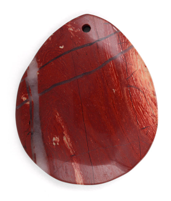 50X40MM Red Jasper Drop Gemstone Pendant for Jewelry Making - Natural Healing Stone Bead for Necklaces, Bracelets & DIY Crafts - Spiritual Protection & Grounding Energy