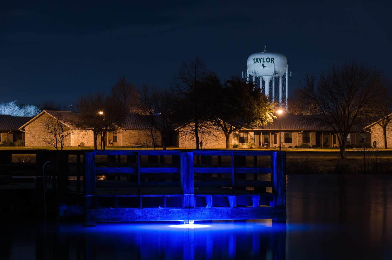 Green Blob Outdoors 7500 Lumens Blue LED Fishing Light with Timer - 30ft Cord Underwater Dock Light for Crappie & Snook (3-Prong Plug) - Perfect for Night Fishing, Boat Docks & Underwater Attraction