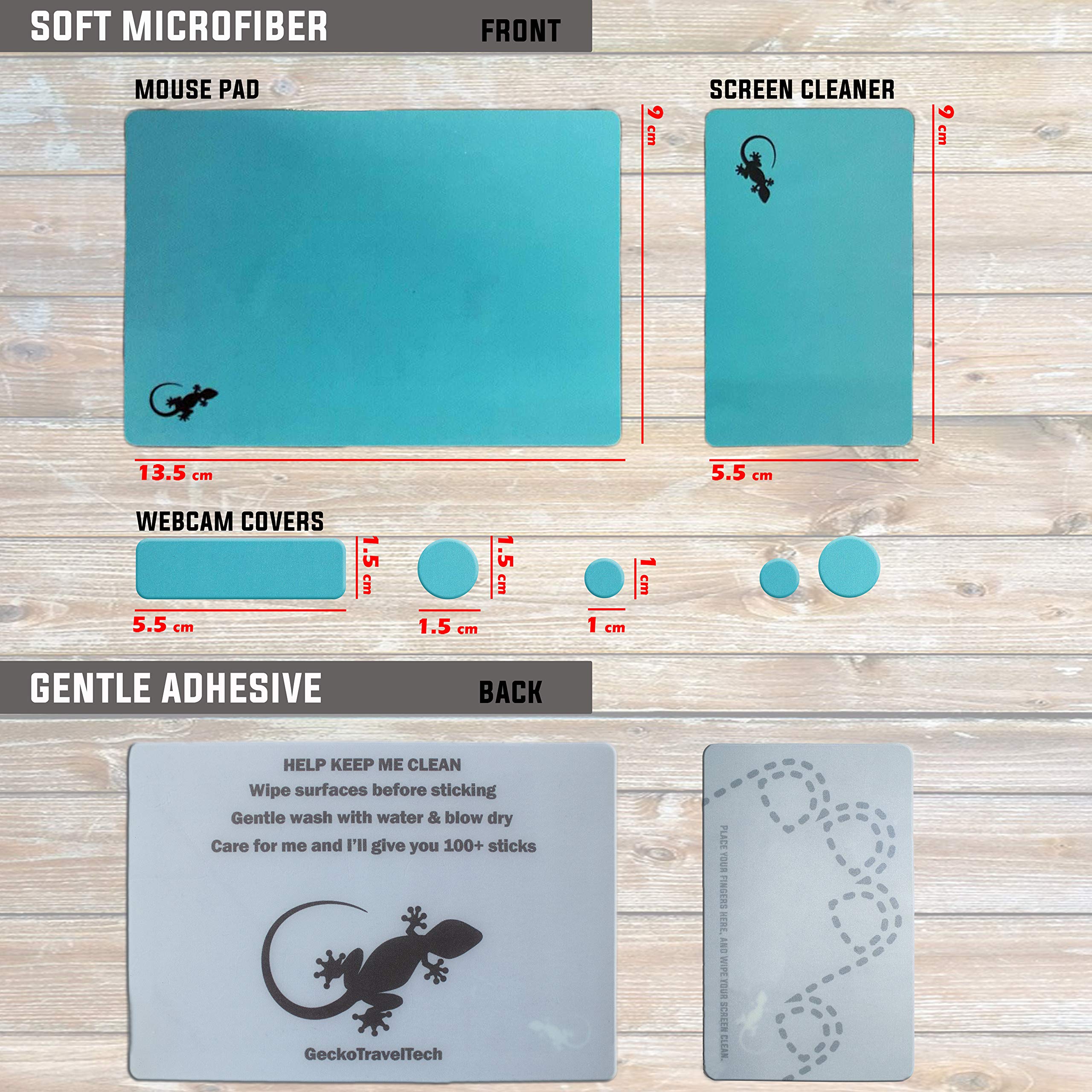 Non-Slip Adhesive Travel Mouse Pad - Blue | Portable Desk Mat for Laptop & Office Use | Perfect for Work, Gaming & Travel Accessories