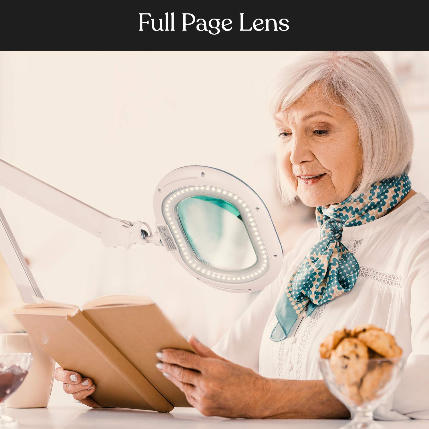 Brightech LightView Pro 2-in-1 Magnifying Floor Lamp & Table Lamp with Hands-Free LED Light - Adjustable Gooseneck Standing Magnifier for Reading, Crafts, Sewing & Detailed Work - Perfect for Seniors & Hobbyists