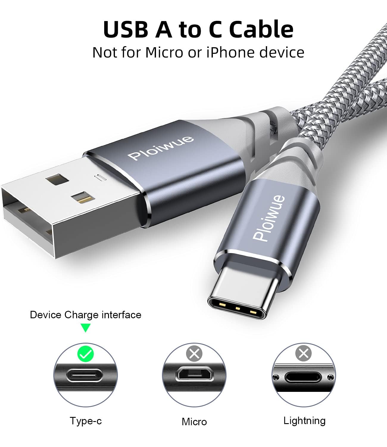 8M Extra Long Braided USB C Cable - Fast Charging & Durable Nylon Cord for PS5 Controller, Samsung Galaxy S20/S10/S9, Huawei, Xbox, Switch Pro - Perfect for Gaming & Device Charging (Grey)