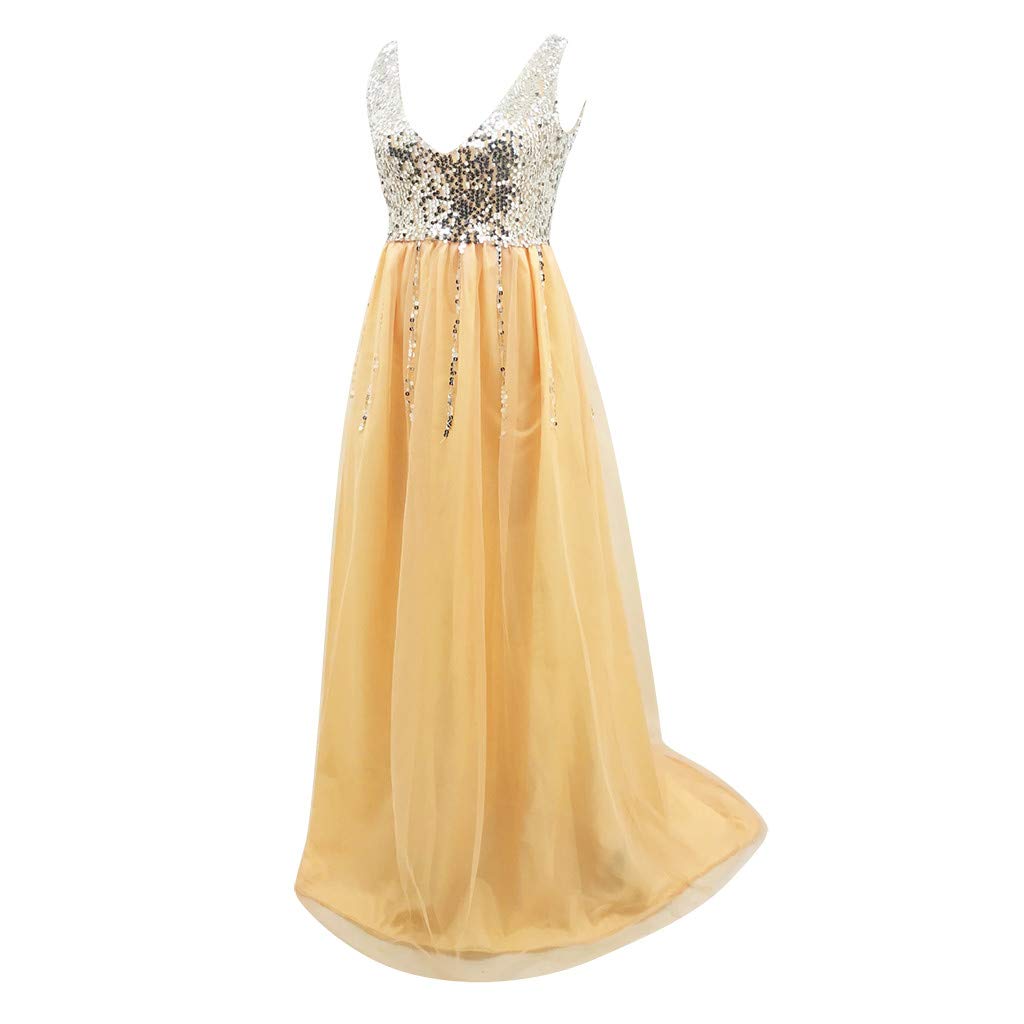 AJooED Women's Sleeveless Solid Color Maternity Photography Dress with Sequins - Elegant Pregnancy Photo Shoot Outfit for Baby Shower & Special Occasions