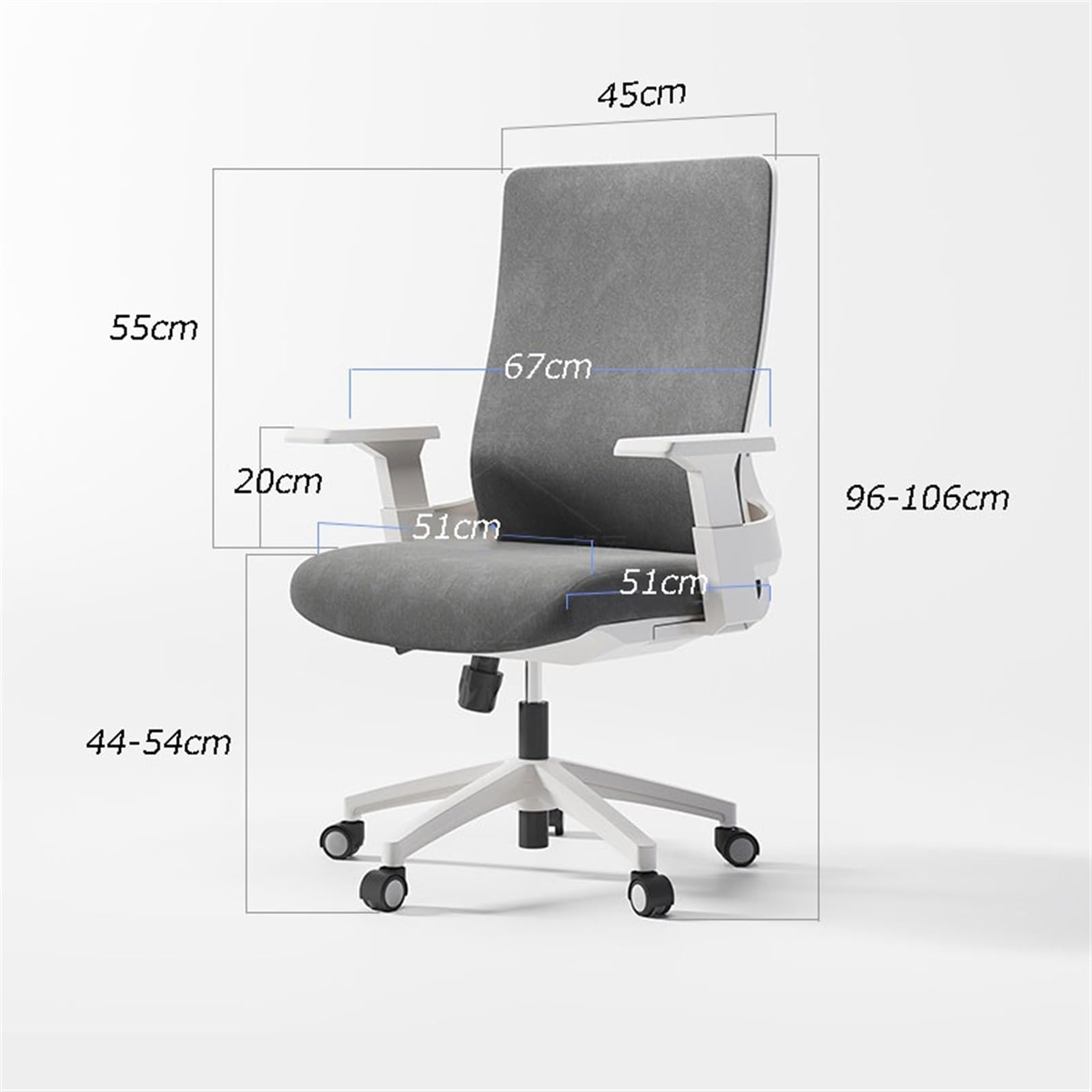 Ergonomic Mesh Office Chair with Adjustable Backrest - Comfortable Computer Desk Chair for Home & Office Use - Swivel Conference Chair for Long Hours Sitting (Gray)