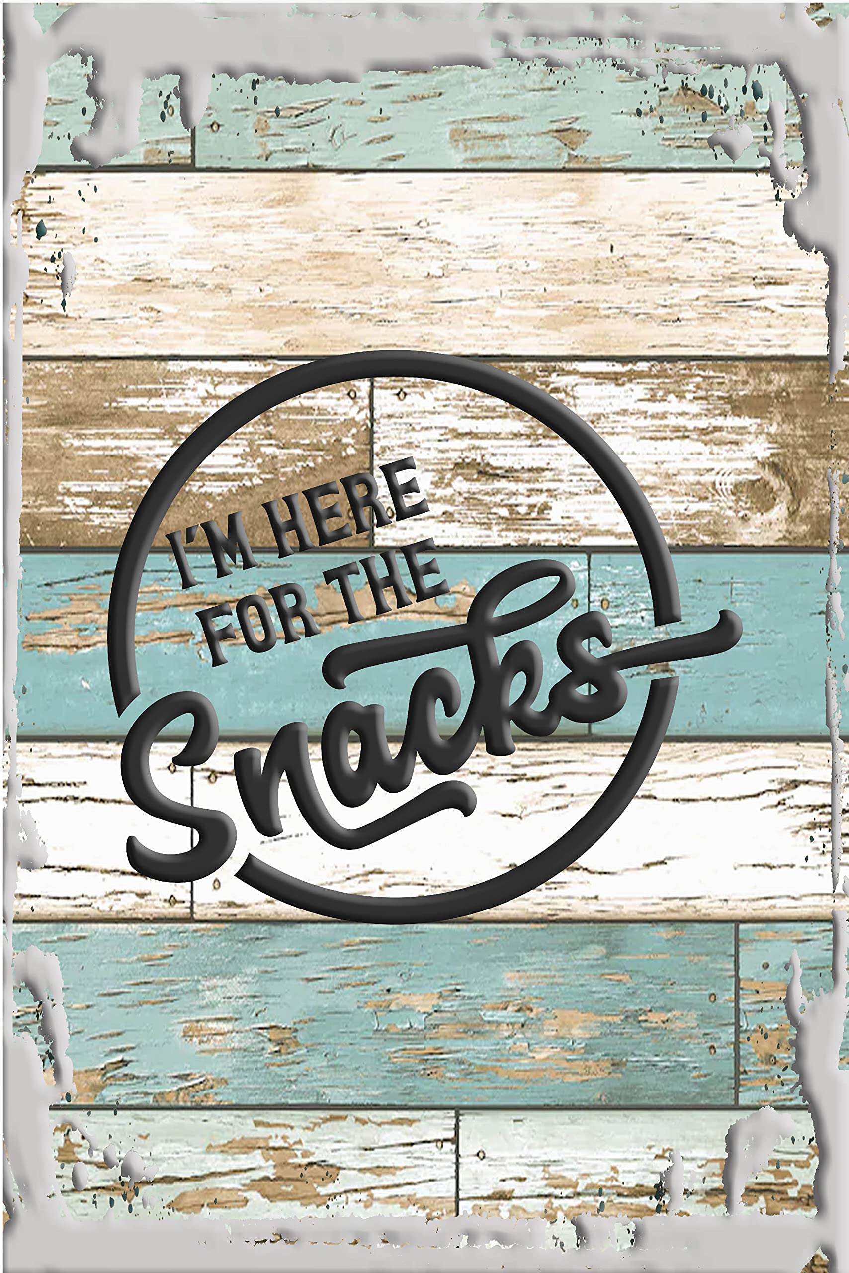 Funny Sports Wall Art Decor - 'I'm Here For The Snacks' Humorous White Poster - Perfect Gift for Athletes & Snack Lovers - Home, Office, Gym & Man Cave Decor