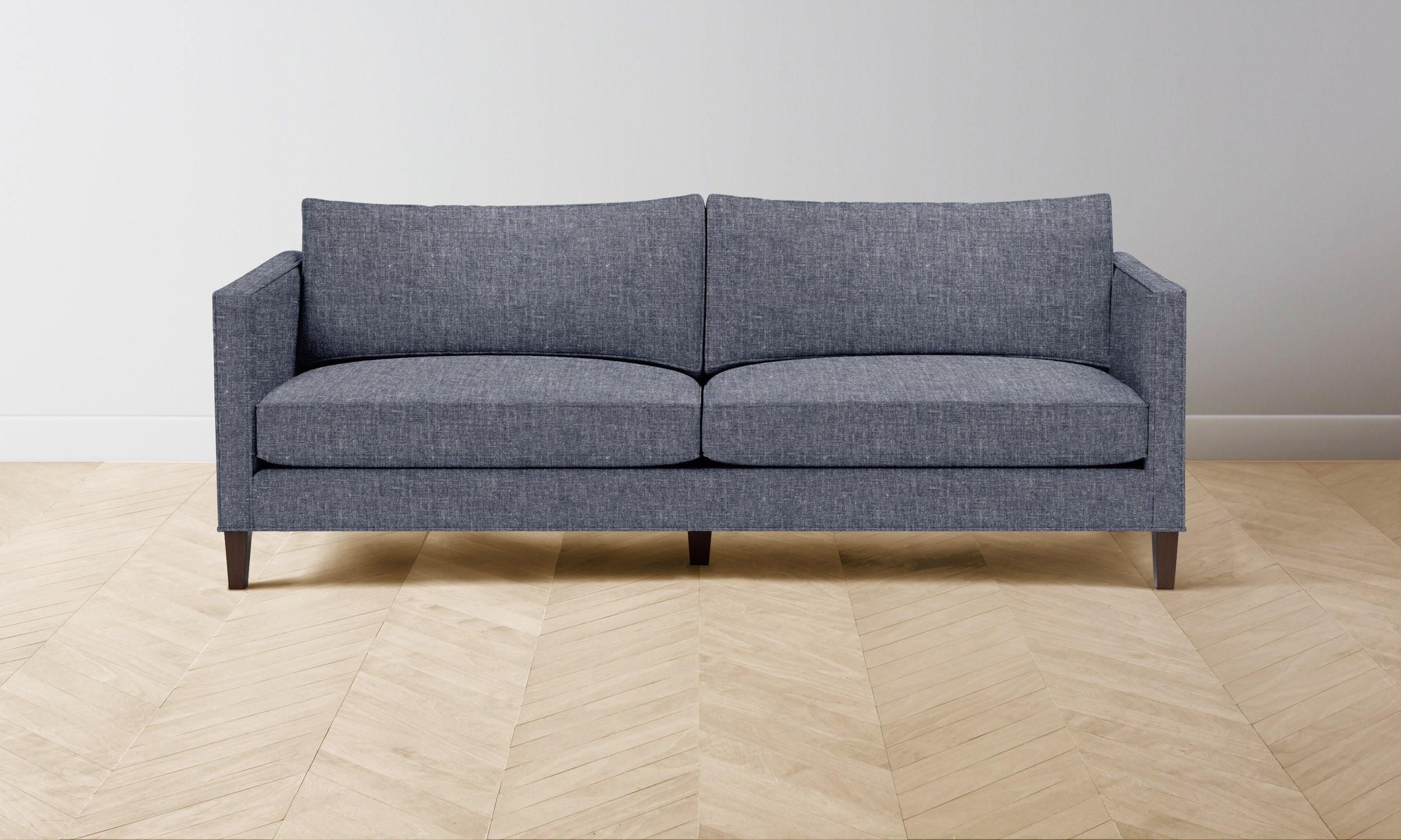 Premium Crosby Sectional Sofa - Heritage Belgian Linen Upholstery in Lake Blue | Modern Living Room Furniture for Relaxation & Entertaining