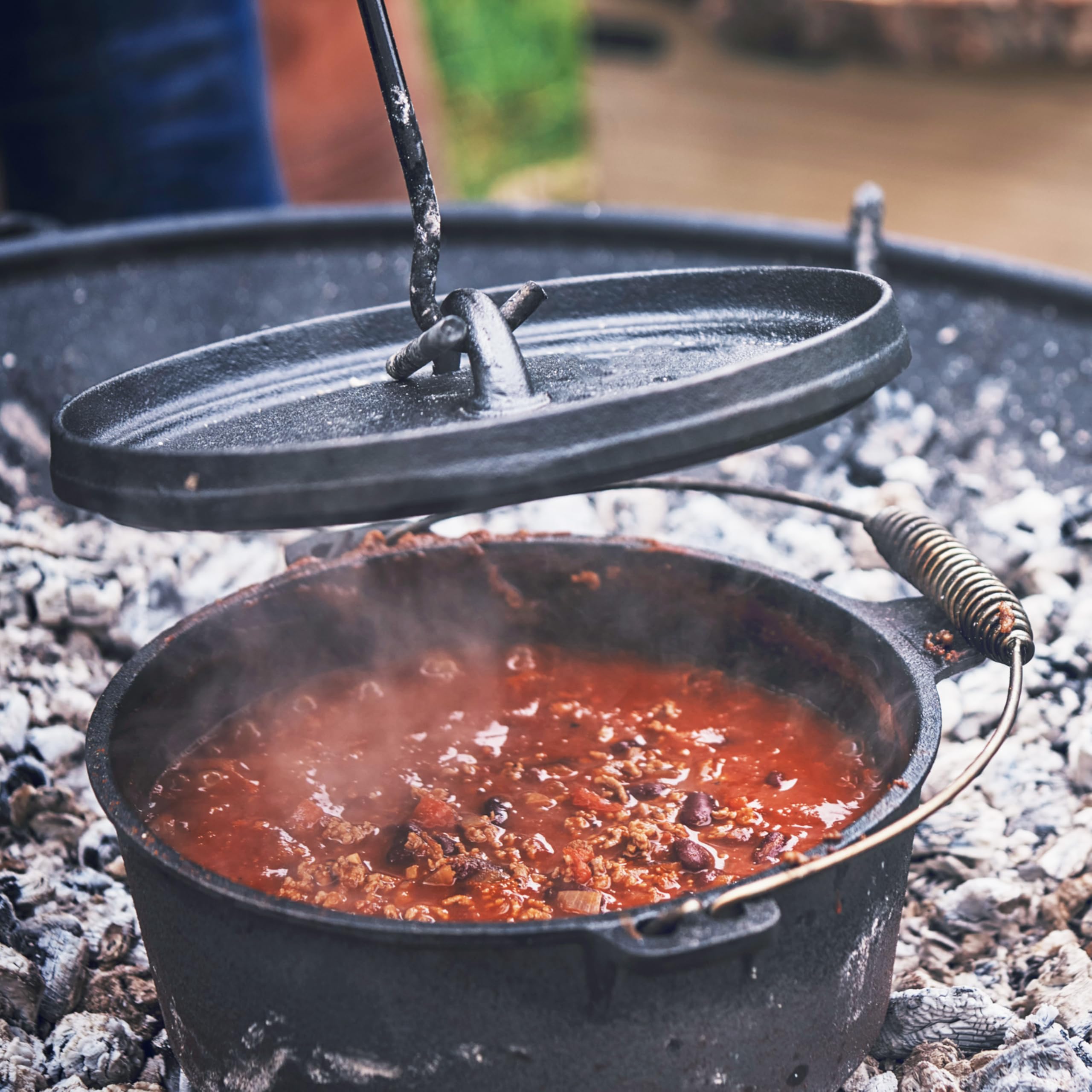 Premium 12 Quart Cast Iron Dutch Oven with Tight-Fitting Lid - 14 Inch Diameter - Perfect for Braising, Stewing & Baking - Ideal for Camping, Outdoor Cooking & Family Meals