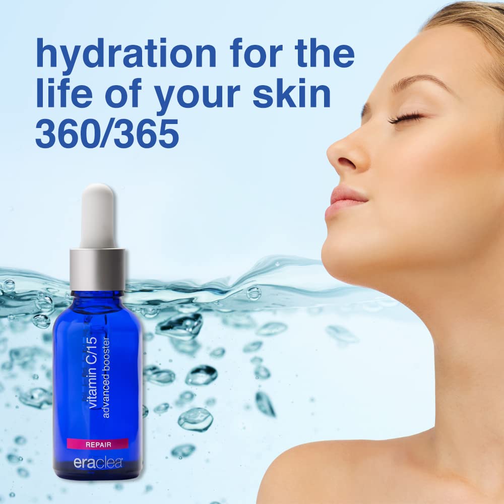 Eraclea Vitamin C 15% Advanced Booster Serum - Anti-Aging Face Treatment with Hyaluronic Acid, Tranexamic Acid & Azelaic Acid - Brightens Skin, Reduces Wrinkles & Dark Spots - 1 oz | For Daily Skincare Routine & Nighttime Use