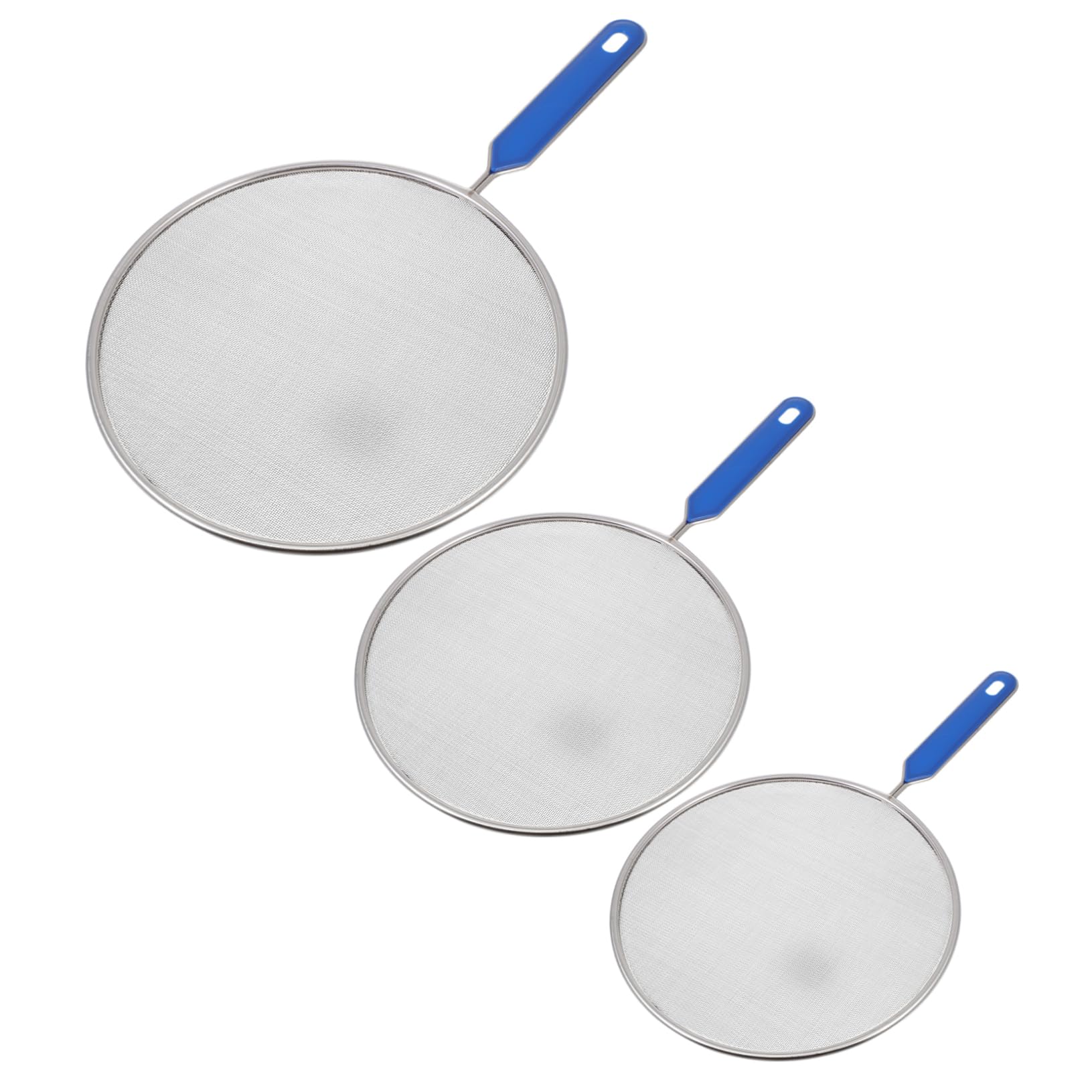 Hemoton 3-Pack Oil Splatter Guard for Frying Pans - Anti-Splash Cooking Oil Net Cover with Non-Slip Design - Perfect for Sauteing, Frying & Deep Frying at Home