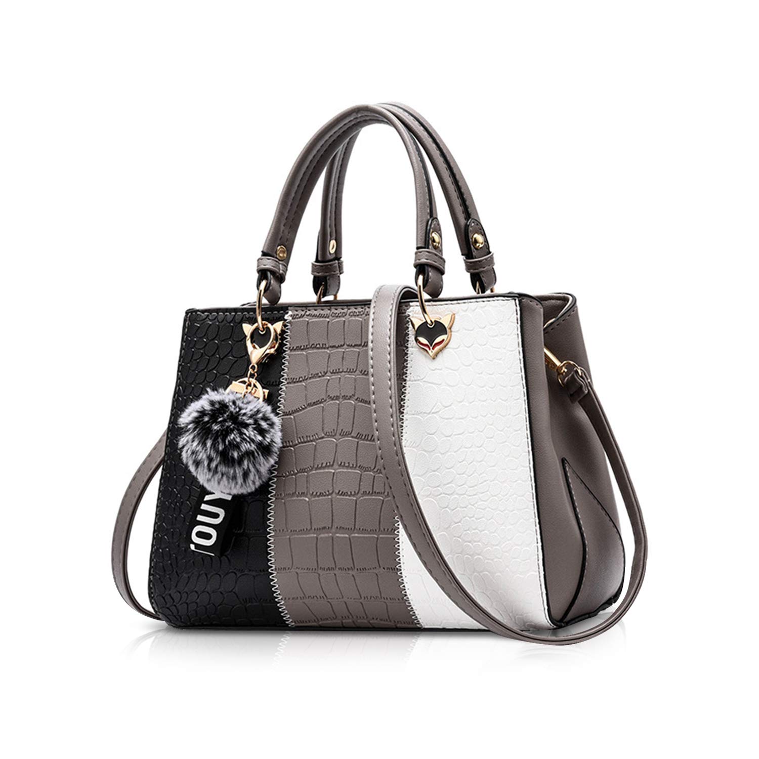 2024 NICOLE & DORIS Women's Messenger Bag - Stylish Gray Crossbody Purse for Work, Travel & Everyday Use | Fashionable Ladies Handbag