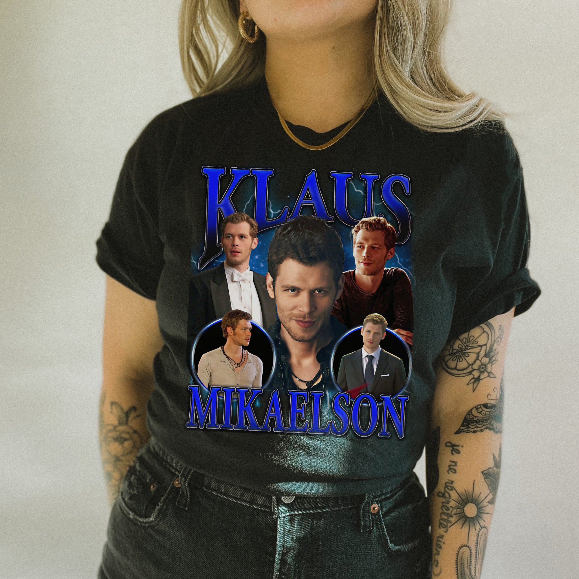 Klaus Mikaelsson Vintage 90s T-Shirt - Retro Graphic Tee for Men & Women - Perfect for Casual Wear, Concerts & 90s Theme Parties