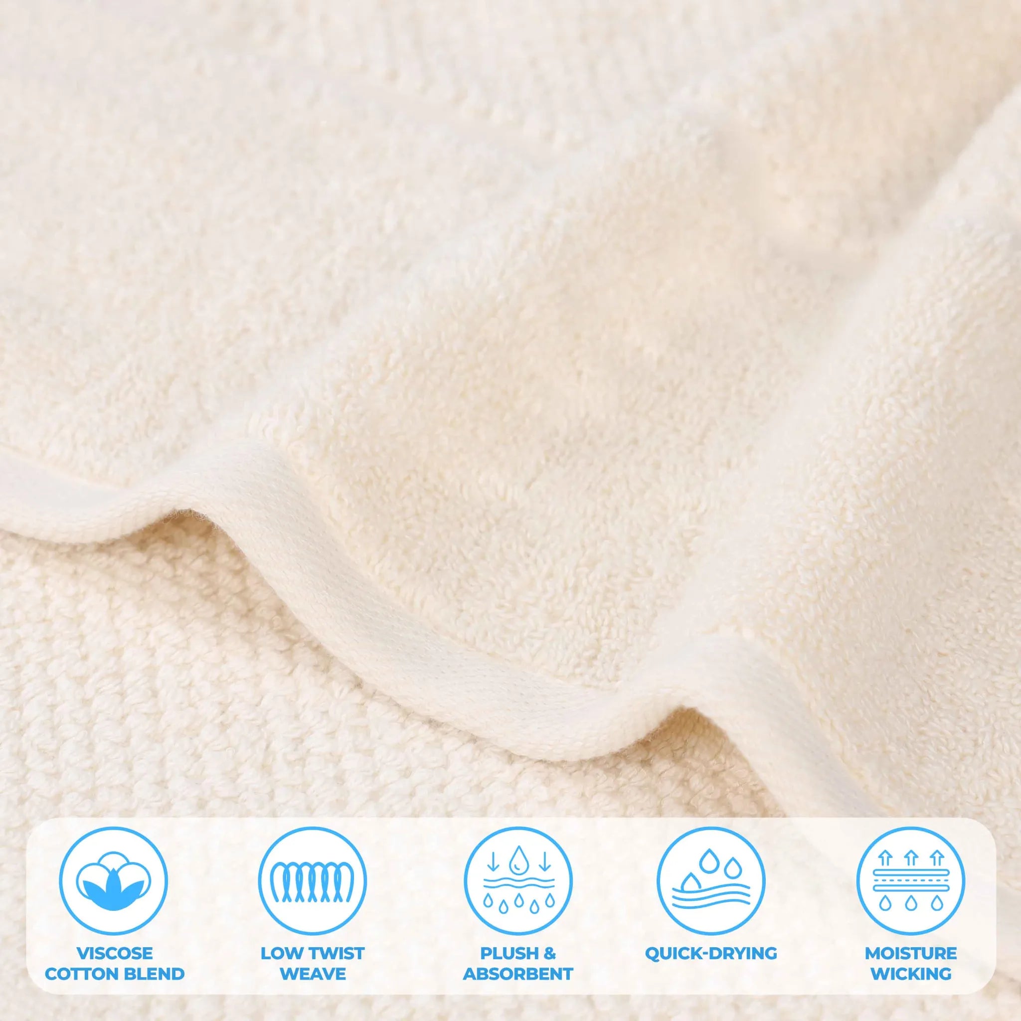 Premium Mile Smart Twist Viscose Cotton Blend Bath Towels (Set of 2) - Ultra Soft & Absorbent for Spa, Bathroom & Beach Use
