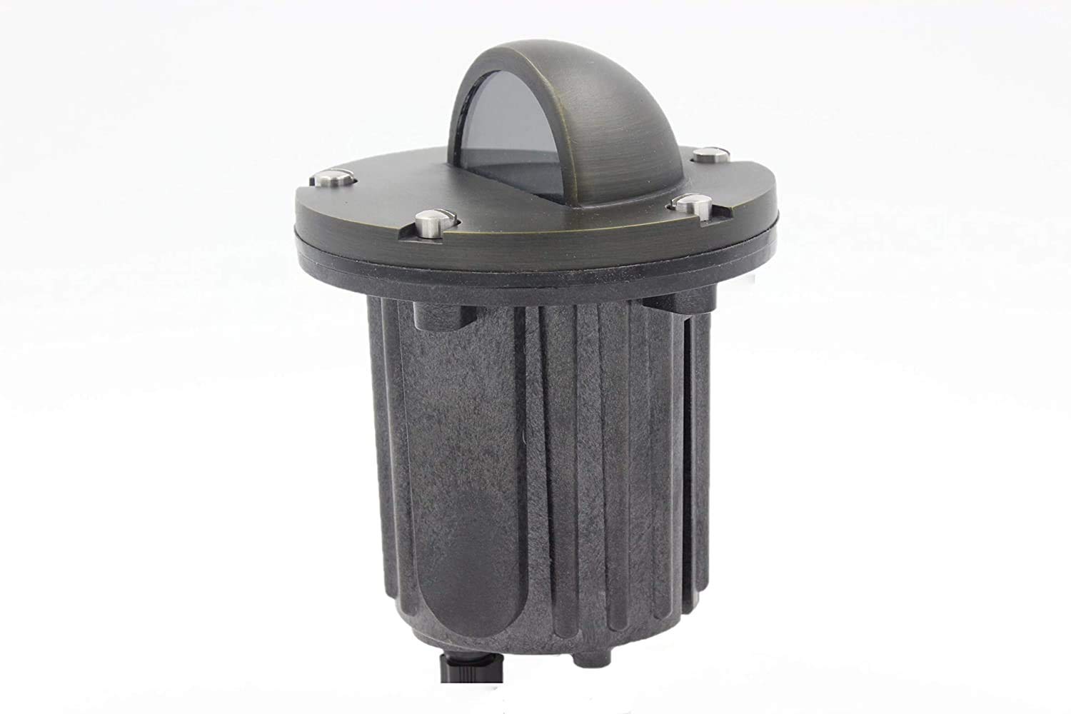 5W Smart LED In-Ground Well Light Fixture - Oil Rubbed Bronze Finish - Compatible with Halogen & LED Bulbs - Half Moon Solid Brass Cover with Gasket & Bulb Included - Perfect for Landscape, Pathway, and Garden Lighting