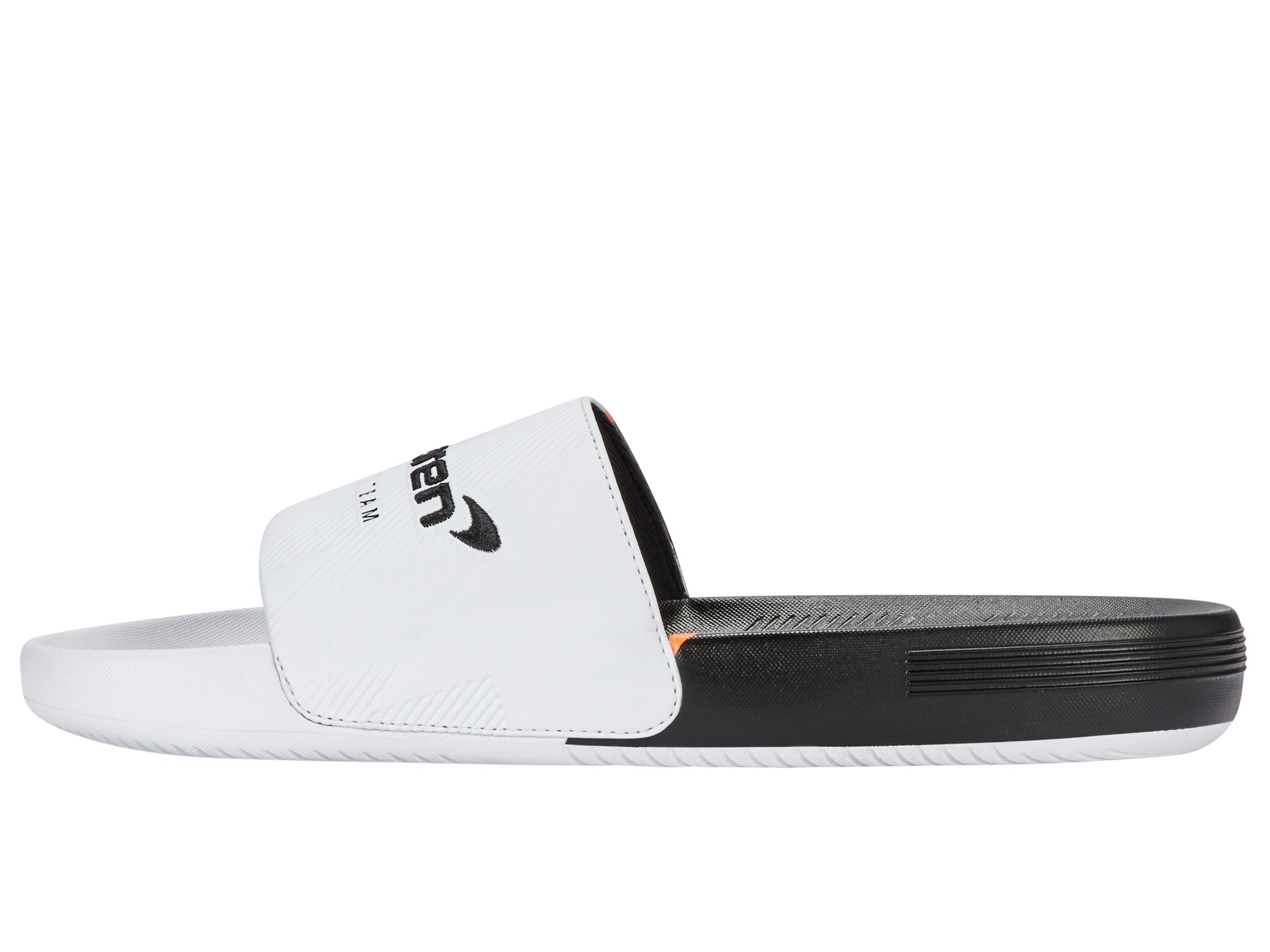 McLaren F1 Team Slide Sandals - White/Black/Papaya | Comfortable Men's & Women's Slides | Perfect for Poolside, Beach & Casual Wear