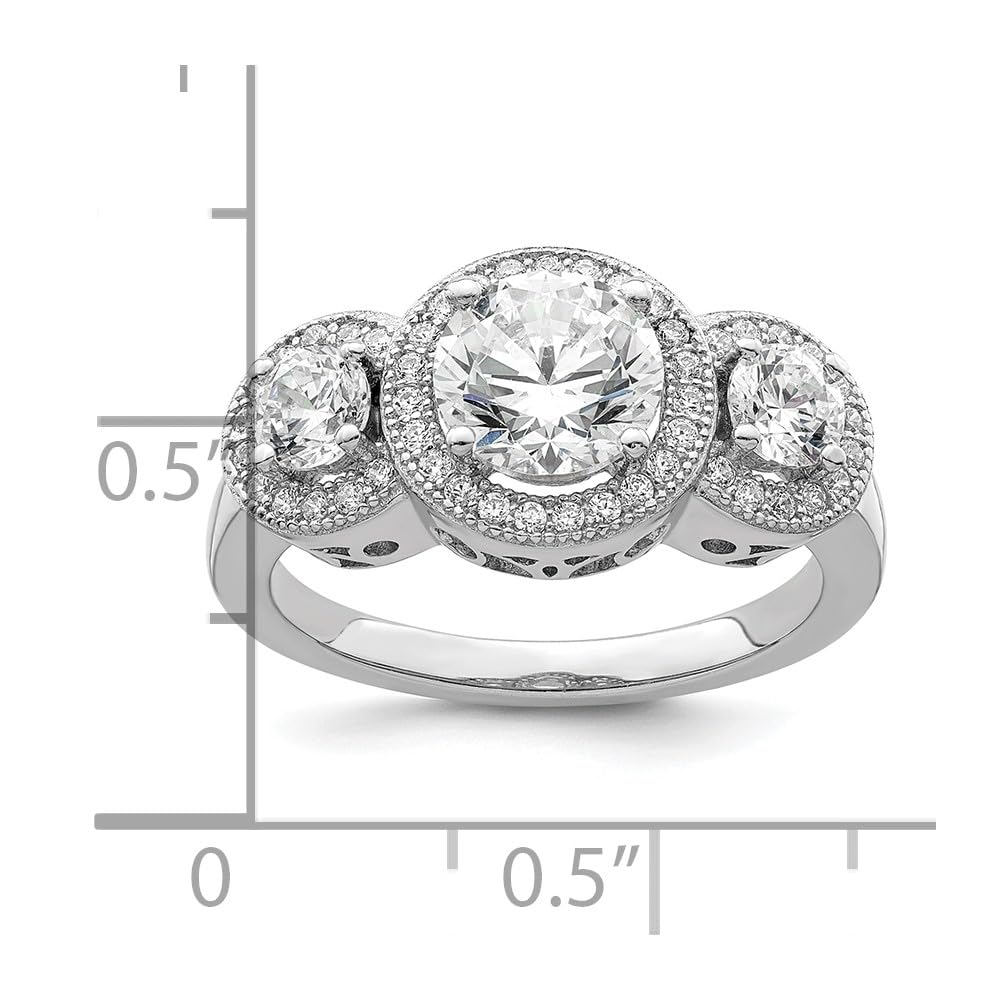 925 Sterling Silver Cubic Zirconia Brilliant Embers Ring - Elegant Women's Fine Jewelry Gift for Anniversary, Birthday & Valentine's Day | Dainty Stackable Ring for Everyday Wear & Special Occasions