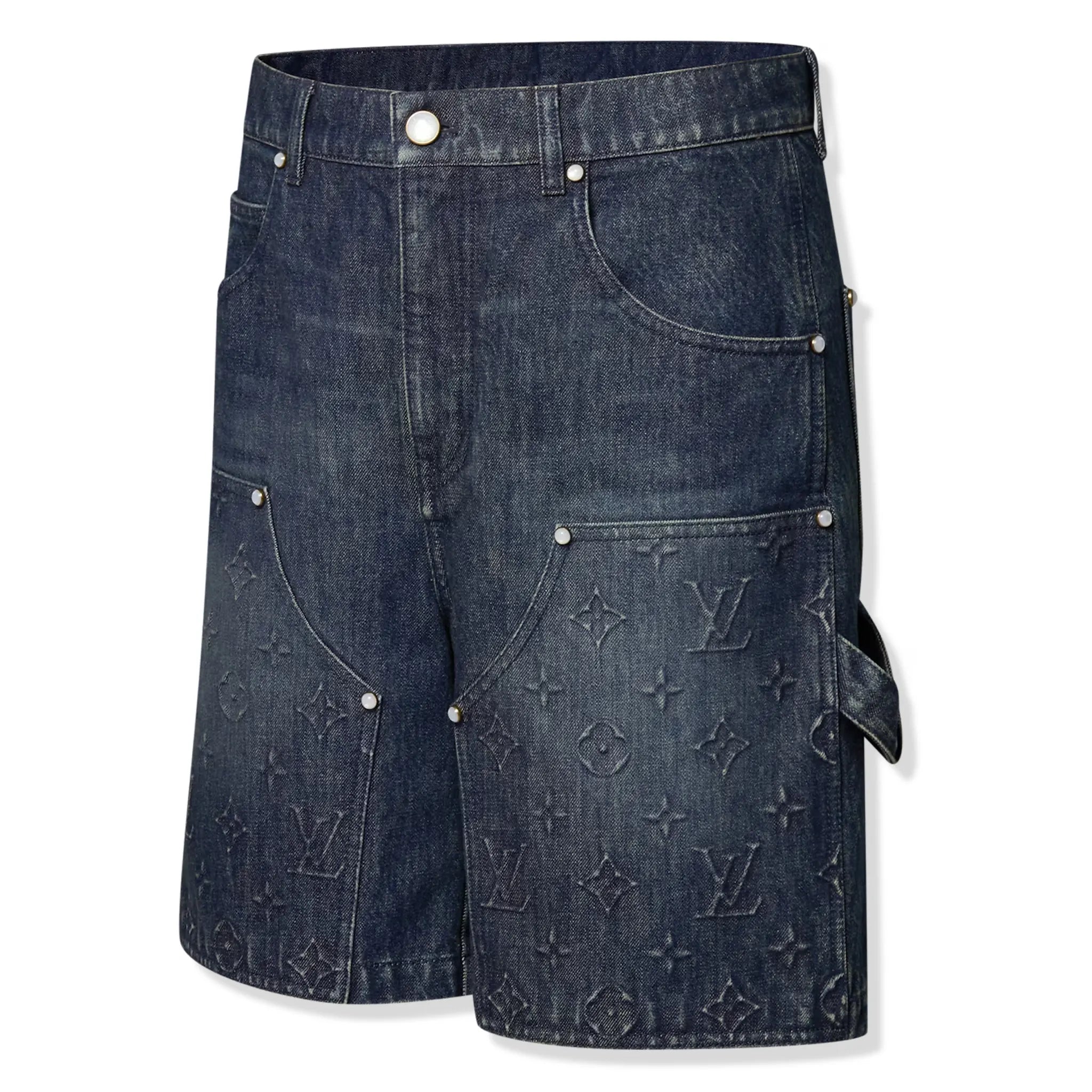 Louis Vuitton Denim Workwear Shorts for Men - High-End Designer Casual Shorts | Perfect for Summer Outfits, Beach Vacations & Streetwear Fashion