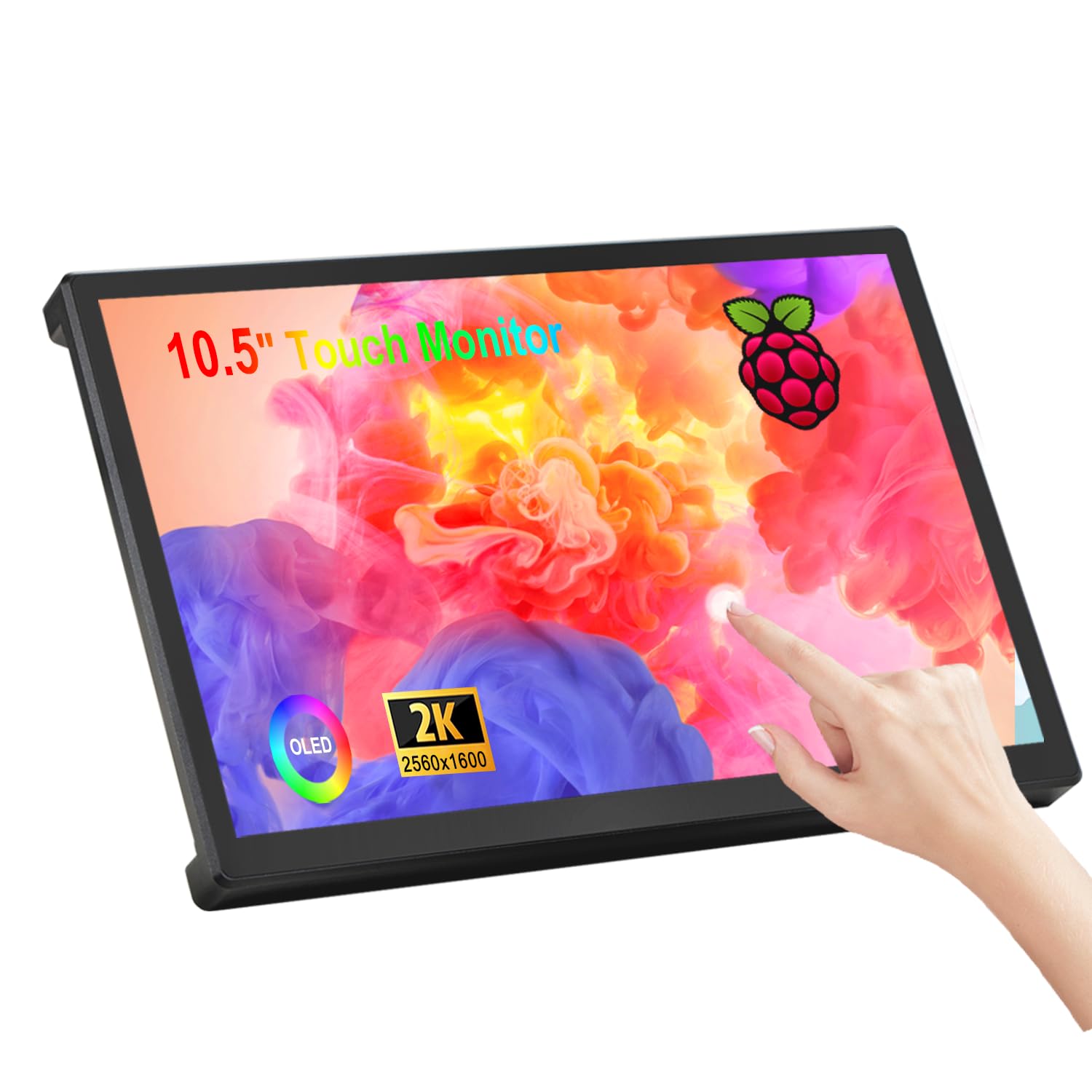 10.5 Inch Touchscreen Monitor for Raspberry Pi 5/4B/3B - 2560×1600 2K OLED Display with HDMI Port - Compatible with Jetson Nano & Windows - Perfect for DIY Projects, Gaming, and Portable Workstations