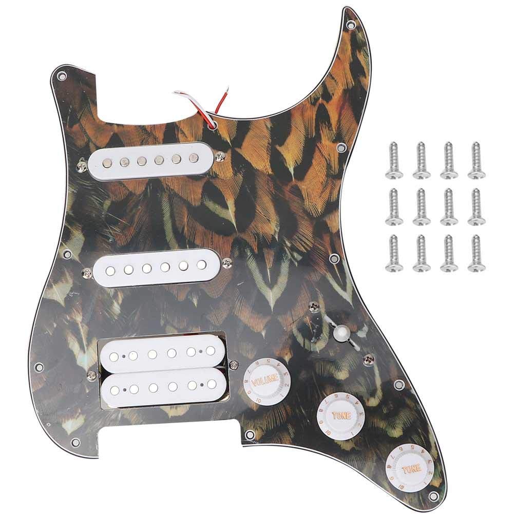 Vbestlife Prewired Electric Guitar Pickguard with 2 Single Coil & 1 Humbucker Pickups - Complete Replacement Set for Stratocaster Style Guitars - Perfect for Rock, Blues & Studio Recording