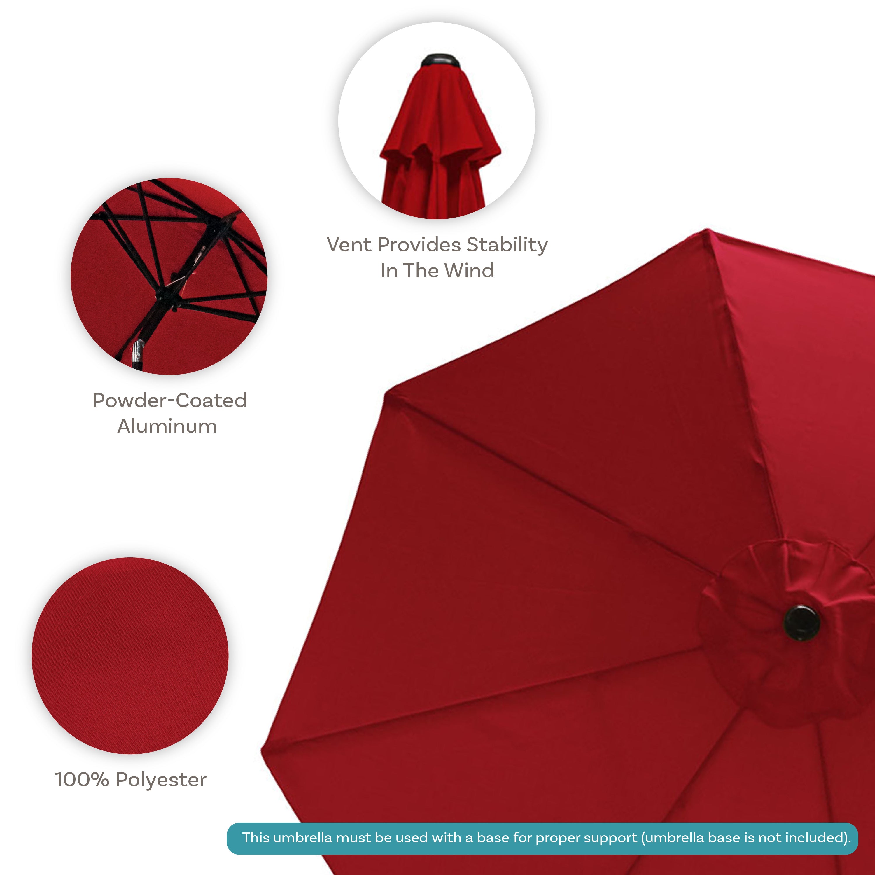 Sunnydaze 9-Foot Aluminum Outdoor Patio Umbrella with Tilt & Crank - Perfect for Poolside, Backyard, Deck, and Garden Shade