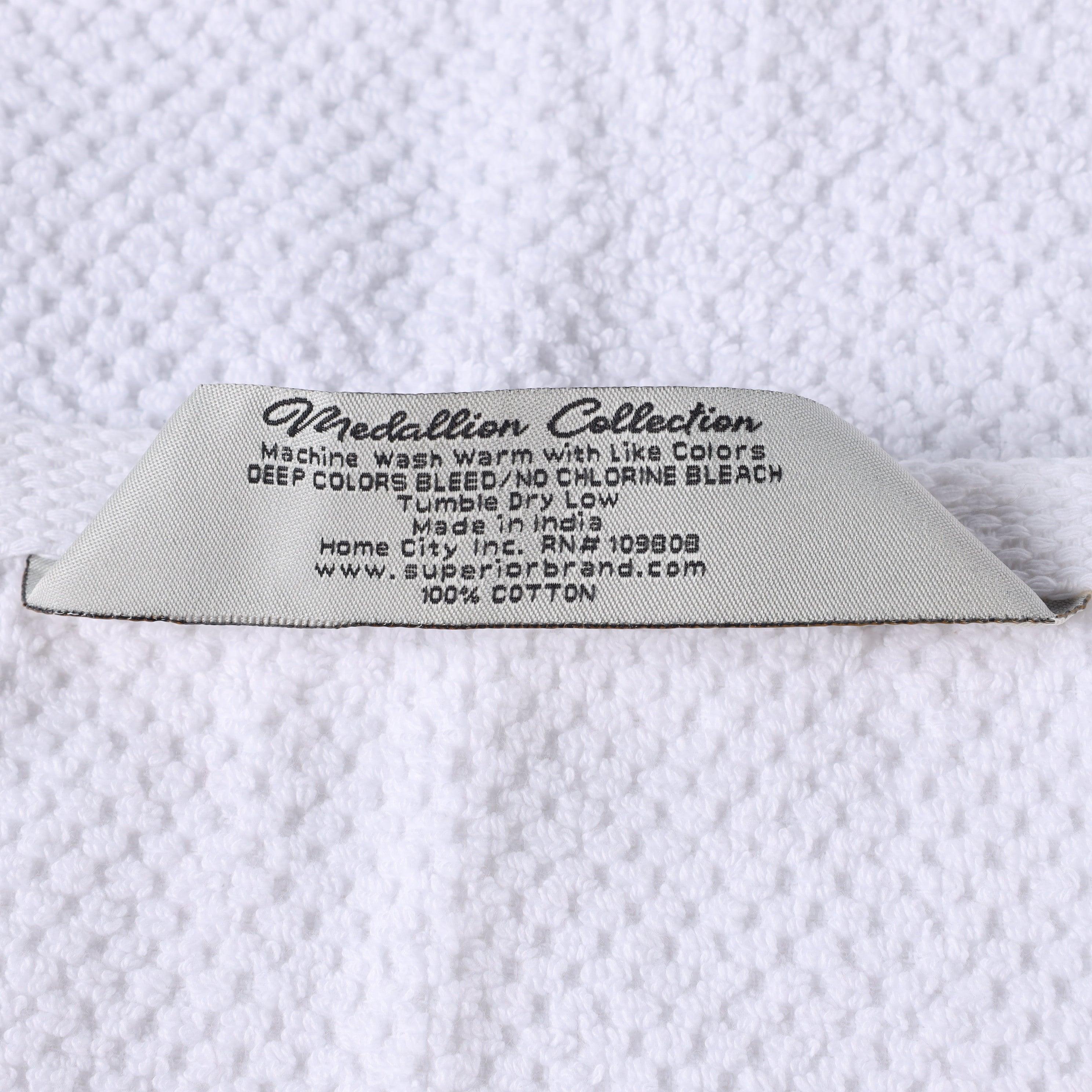 Premium 3-Piece Medallion Cotton Jacquard Towel Set - Ultra Soft, Highly Absorbent & Textured for Bath, Spa & Luxury Home Decor