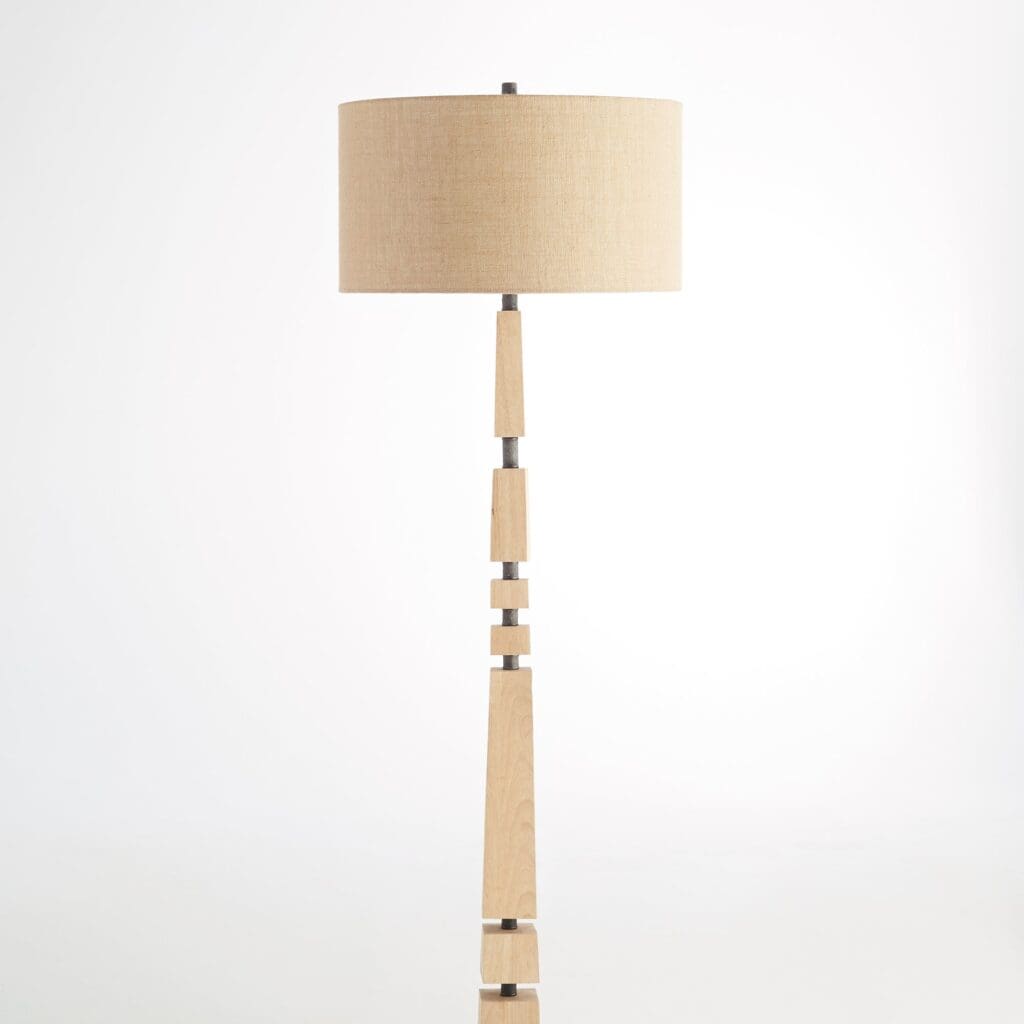 Cyan Design 11454 Adonis Floor Lamp in Tan and Black - Modern Standing Lamp for Living Room, Bedroom, or Office Lighting