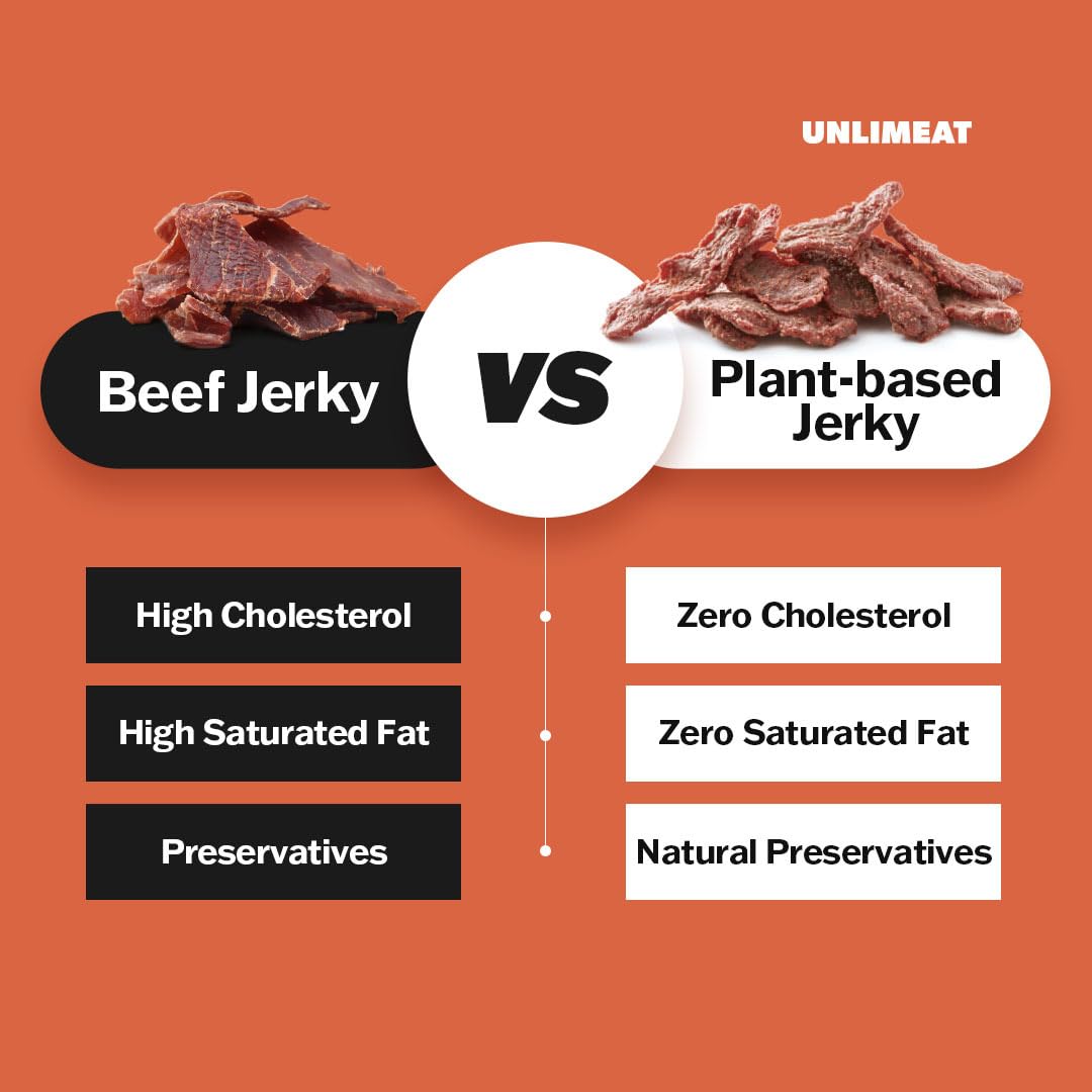 UNLIMEAT Plant-Based Jerky - High Protein, Korean, Non-GMO | Snack for Hiking & Travel
