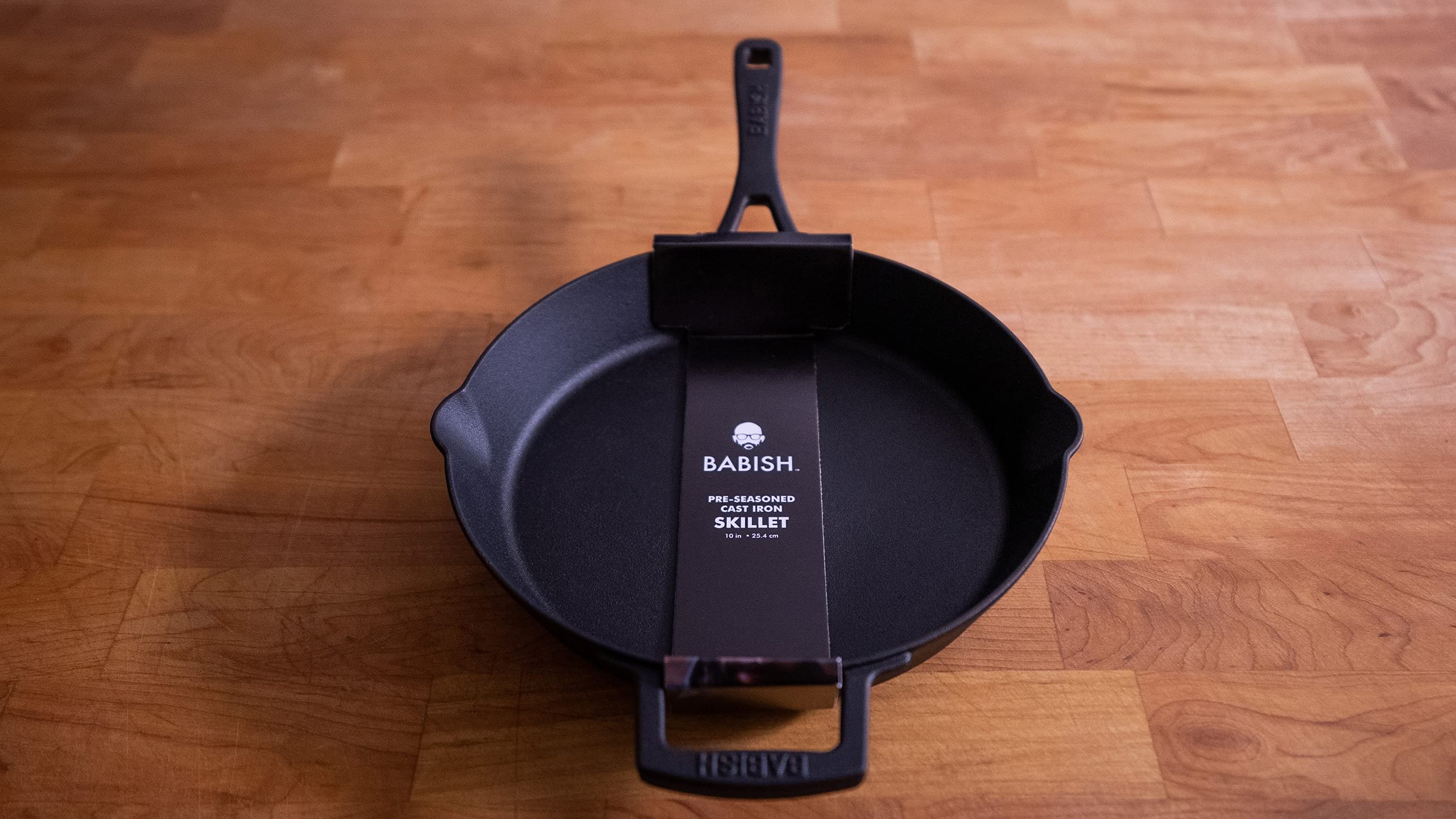 Babish 10-Inch Cast Iron Skillet - Pre-Seasoned, Heavy Duty & Non-Stick - Perfect for Searing, Baking & Camping Cooking