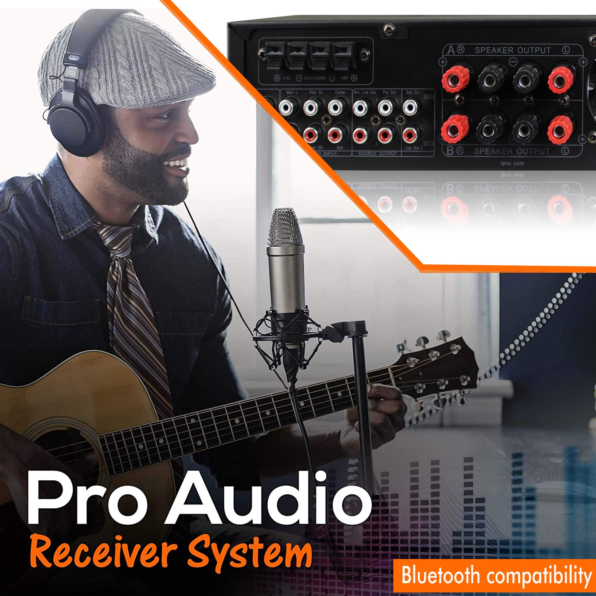 Technical Pro Digital Hybrid Amplifier with Preamp Tuner - USB, Bluetooth, FM Radio, iPod/iPhone Compatible, Recorder, Wireless Remote - Perfect for Home Theater, DJ Setup & Live Music Performances