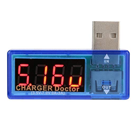 Professional USB Tester Voltmeter - Portable Digital Voltage Current Meter for Chargers, Power Banks & Cables (Transparent Blue) | Perfect for Factory Testing, Home Use & Electronics Repair