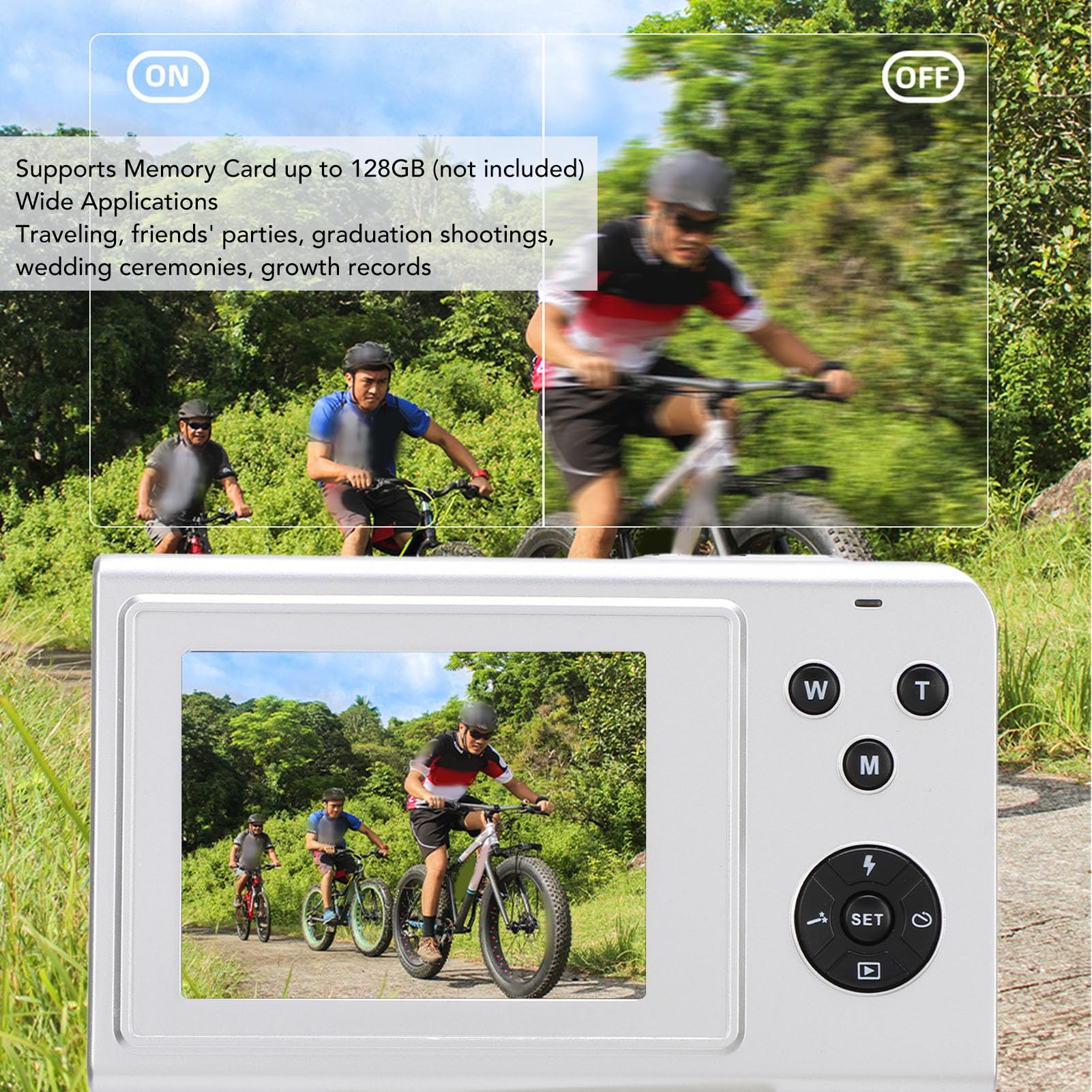 4K 56MP Digital Camera with 16x Zoom - Vlogging Camera for YouTube, Travel & Photography | Compact Portable Camera with Fill Light for Beginners, Teens, Students & Adults (Silver) - Perfect for Travel Vlogging, Family Events & Outdoor Adventures