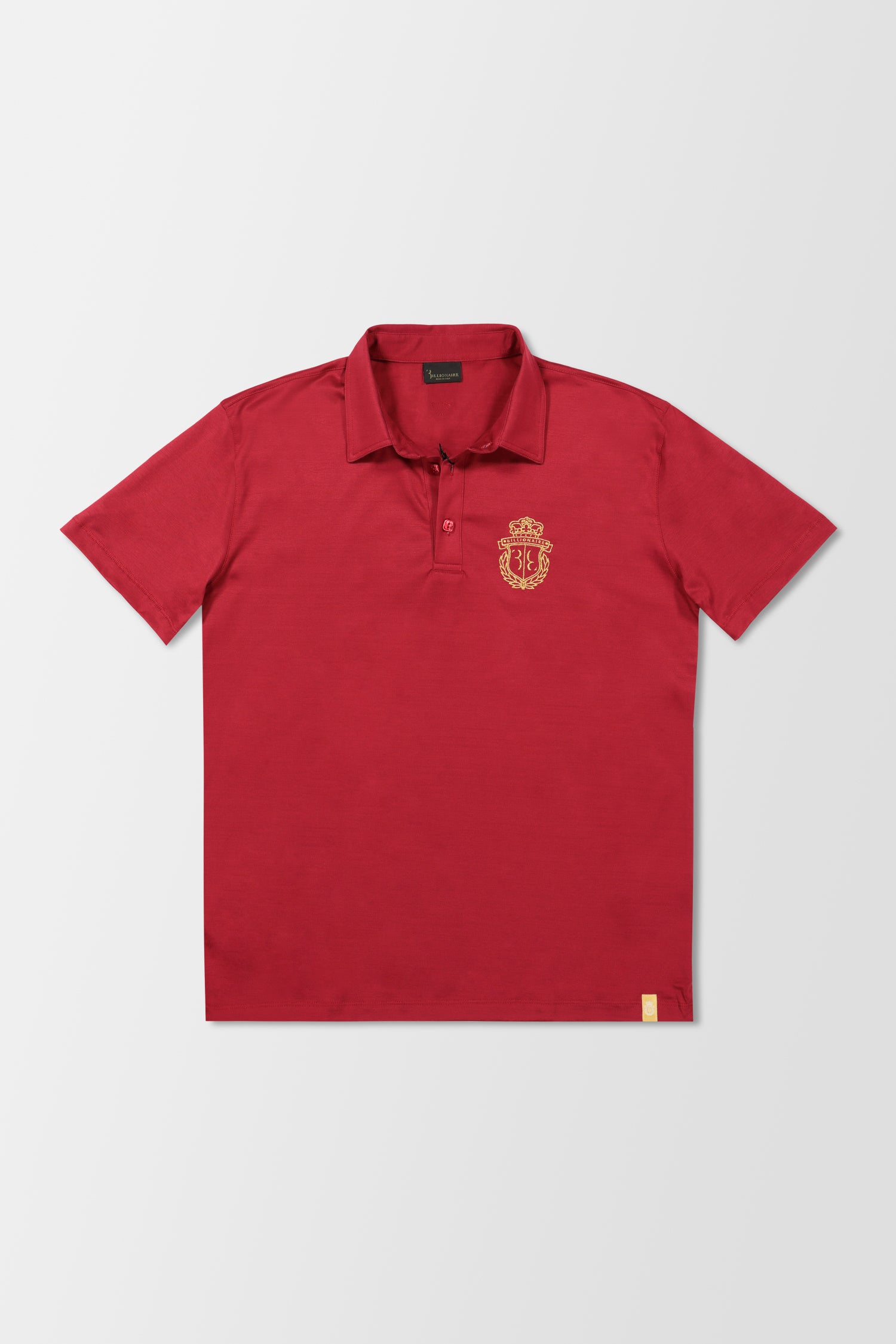 Billionaire Bordeaux Short Sleeve Crest Polo Shirt for Men - Premium Cotton Casual Wear for Golf, Business & Outdoor Activities