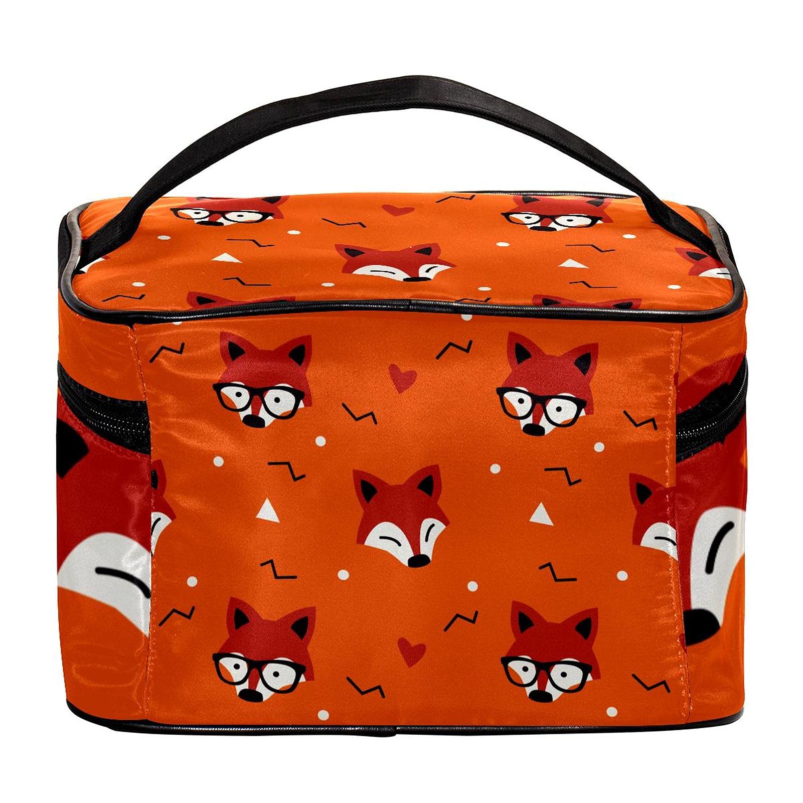 Cute Cartoon Fox Head Travel Makeup Bag - Large Cosmetic Organizer with Zipper for Women & Girls | Perfect for Toiletries, Travel Essentials & Daily Makeup Storage