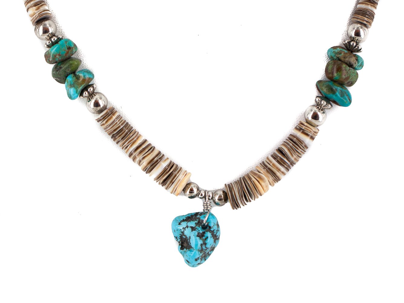 Authentic Navajo .925 Sterling Silver Certified Turquoise Graduated Heishi Native American Necklace for Women - Perfect for Boho Fashion, Spiritual Healing & Southwest Jewelry Collection