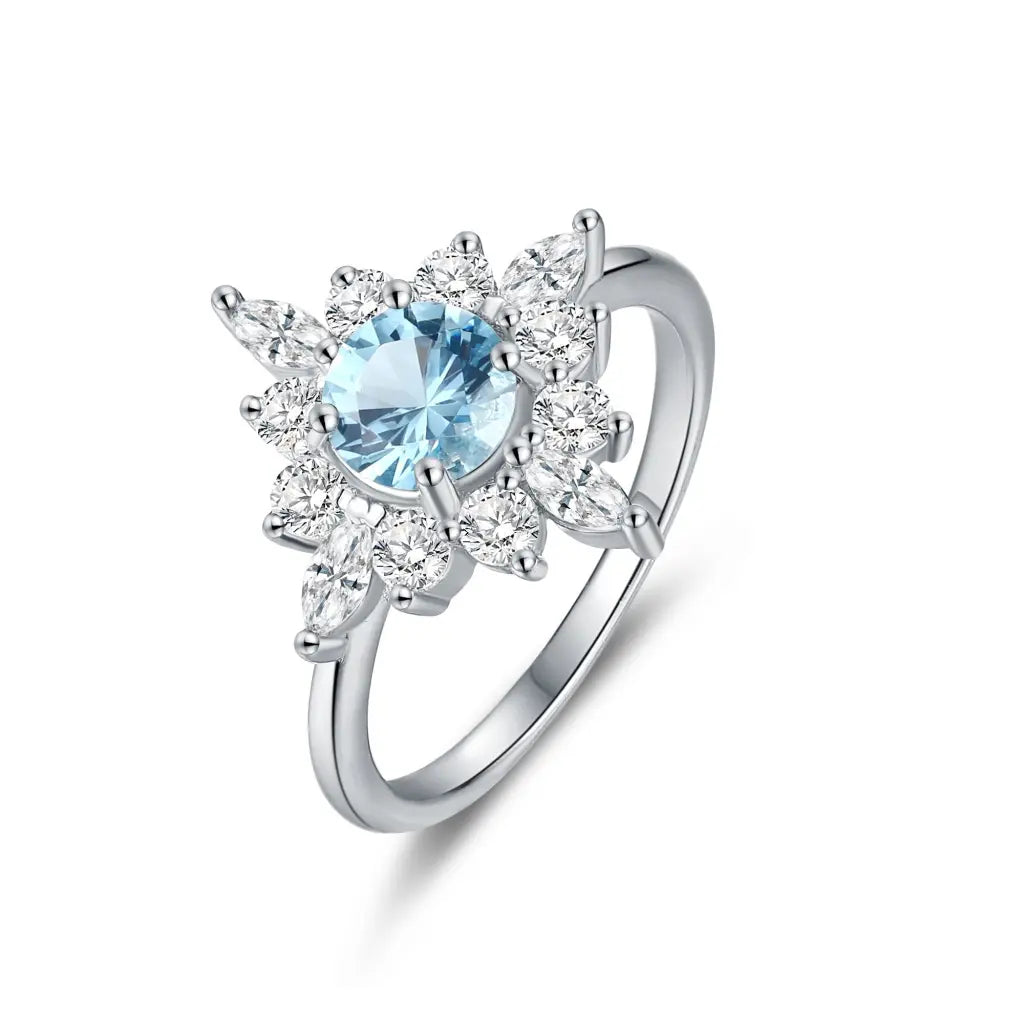 Anna Ring Blue - Elegant CZ Stone Silver Ring for Women, Perfect for Parties, Weddings & Daily Wear