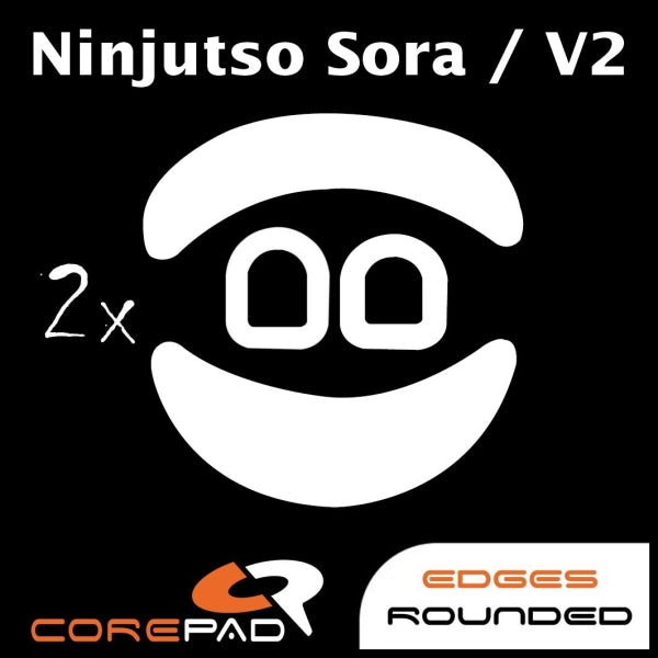 Corepad Skatez Mouse Feet for Ninjutso Sora, Sora 4K & Sora V2 - Large Size - Premium Mouse Glides for Smooth Gaming & Precision Control - Perfect for FPS, MOBA & Esports Gaming Mice