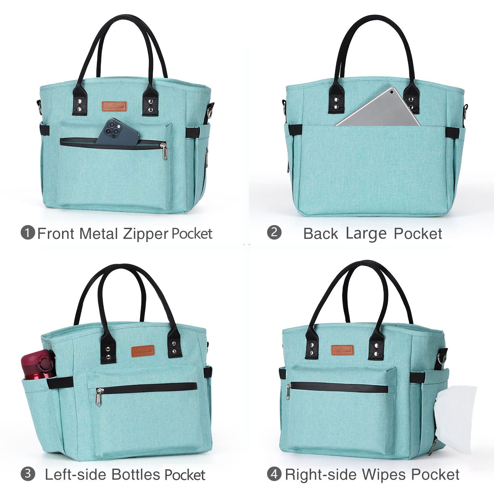 Insulated Lunch Bag for Women & Men - Adjustable Shoulder Strap, Large Portable Lunch Tote for Office, Work, Picnic & Beach | Reusable Cooler Lunch Box for Adults (Perfect for Meal Prep, Commuting & Outdoor Activities)