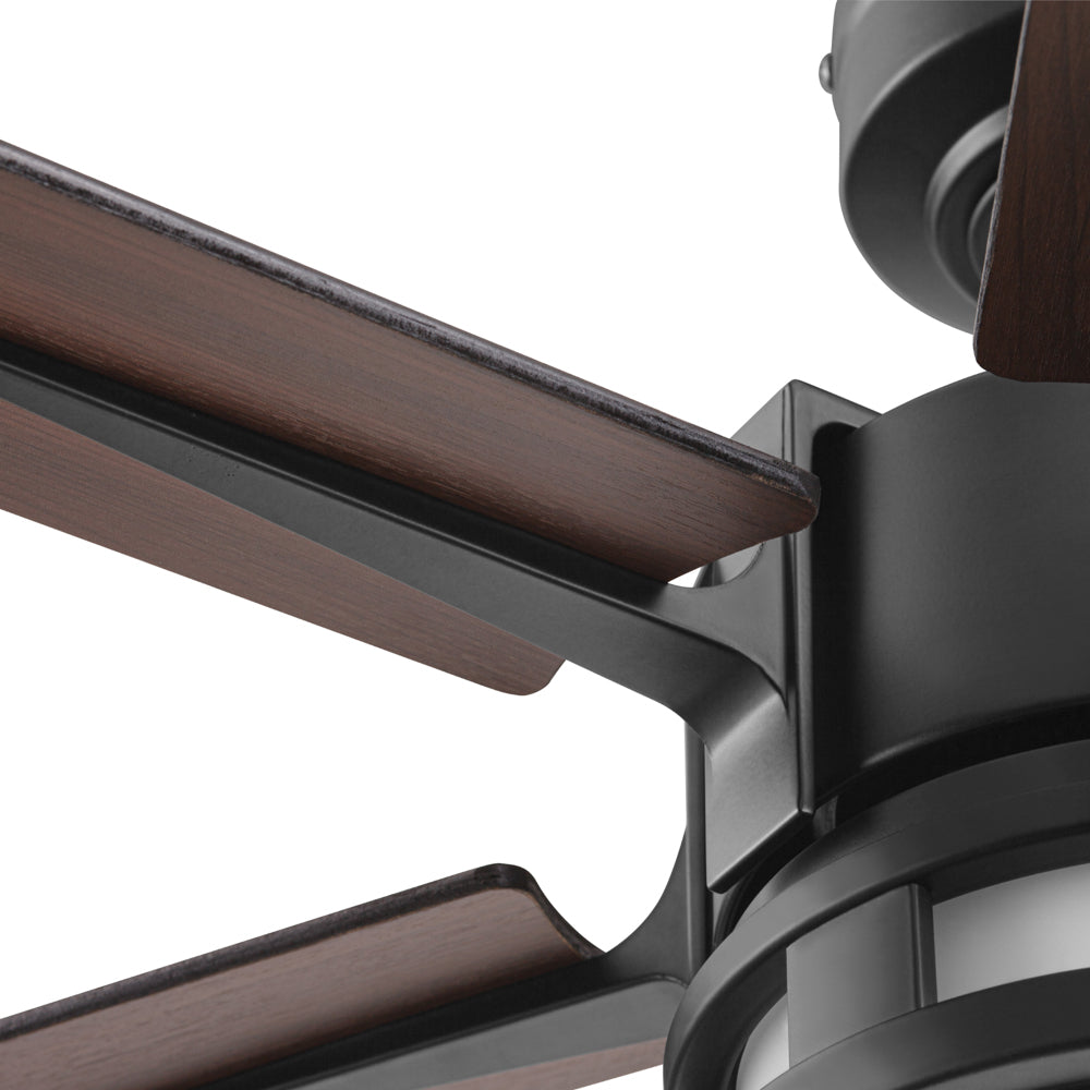 60 Inch Honeywell Kaliza Matte Black Smart Ceiling Fan with Color Changing LED Light & Remote Control - Perfect for Living Room, Bedroom, and Outdoor Spaces