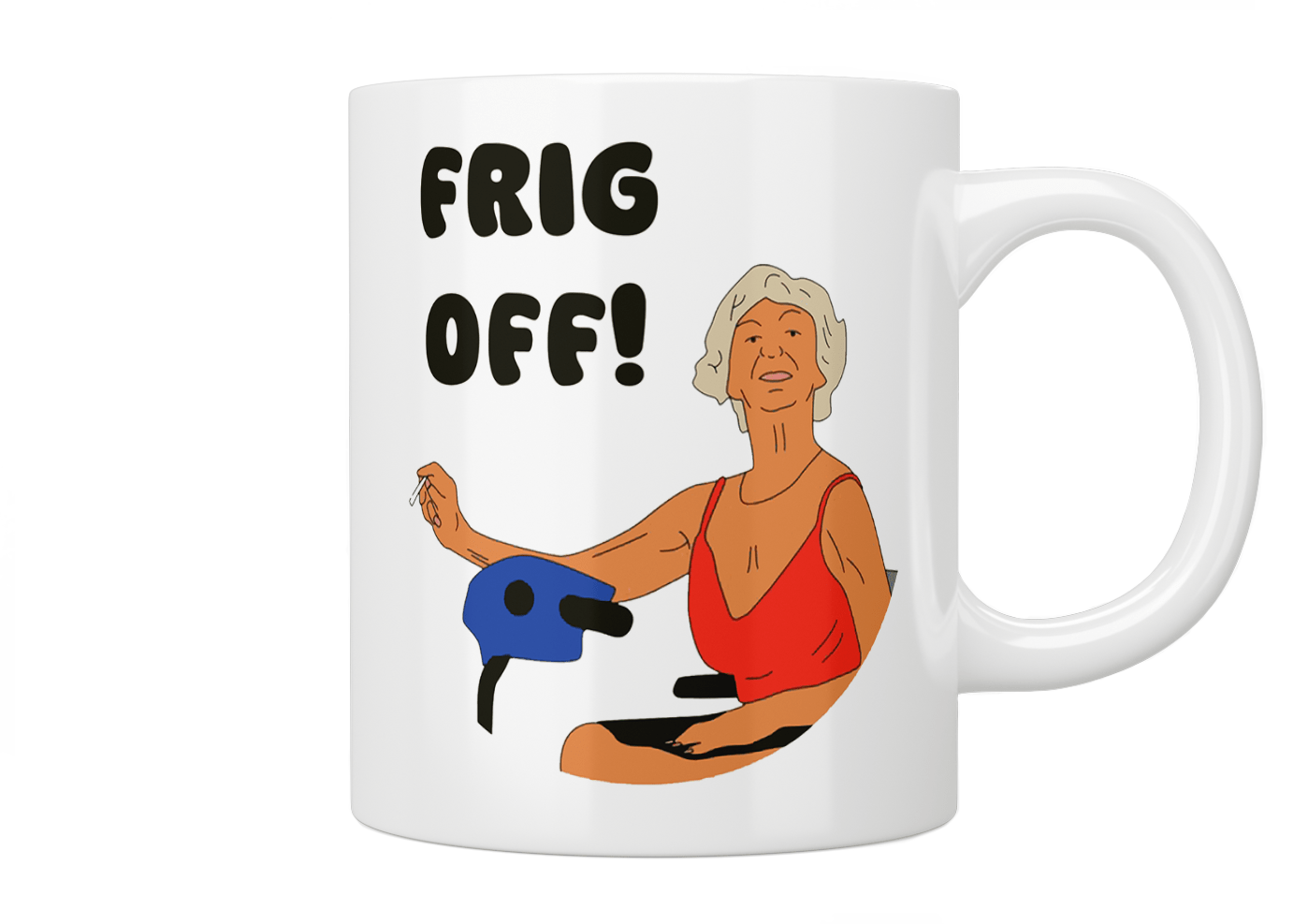 Benidorm 'Frig Off' Mug by Madge Harvey - Funny Novelty Coffee Cup for Office, Home & Gifts | Perfect for TV Show Fans & Comedy Lovers