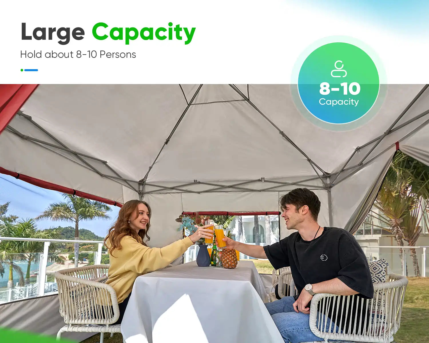 10' x 10' Pop Up Privacy Canopy Tent with Side Walls - Perfect for Outdoor Events, Beach Parties, and Backyard Gatherings