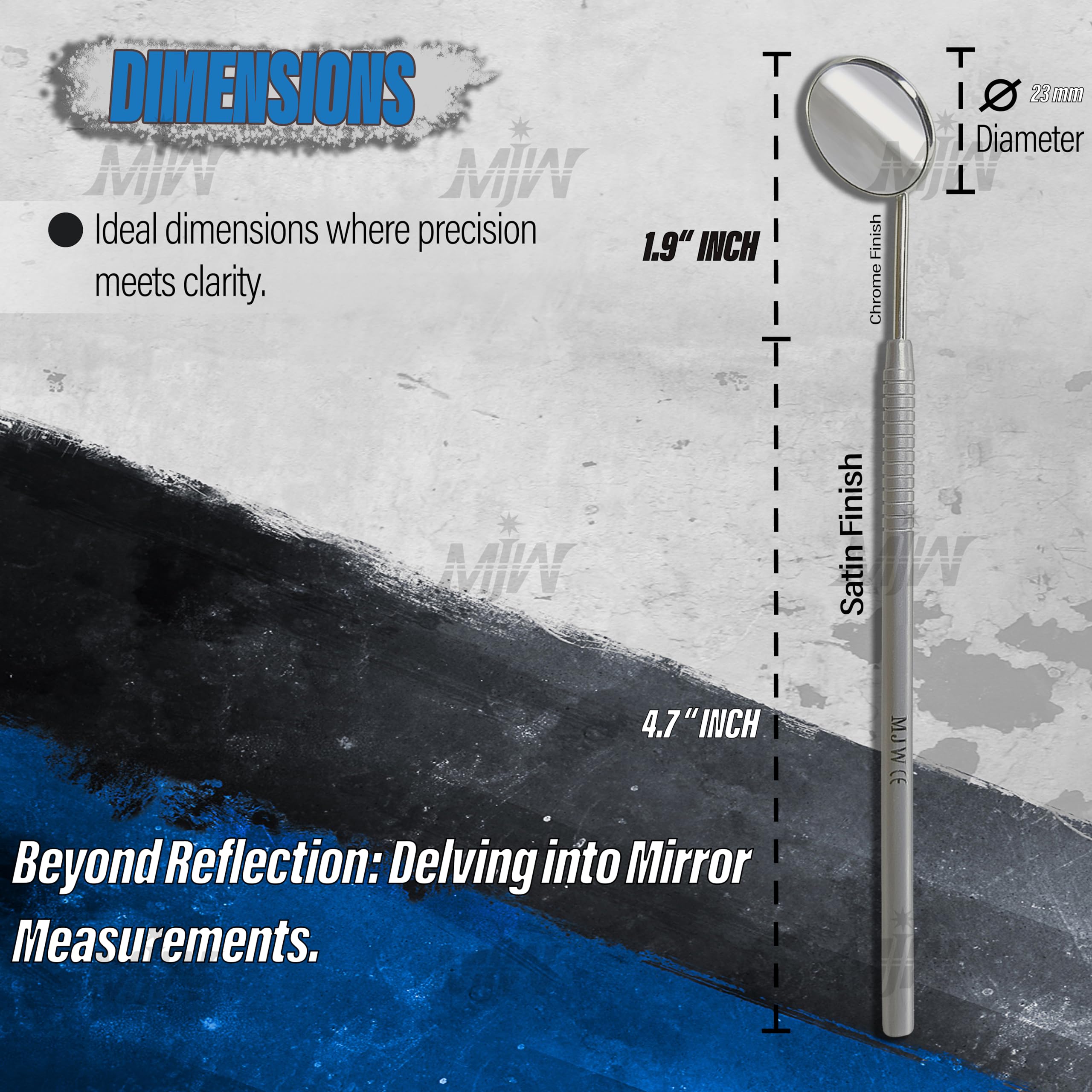 **3-Piece Replaceable Head Dental Mirror - Stainless Steel Front Surface Tooth Mirror for Dentists & Teeth Cleaning - Perfect for Oral Hygiene, Daily Use & Dental Inspections**